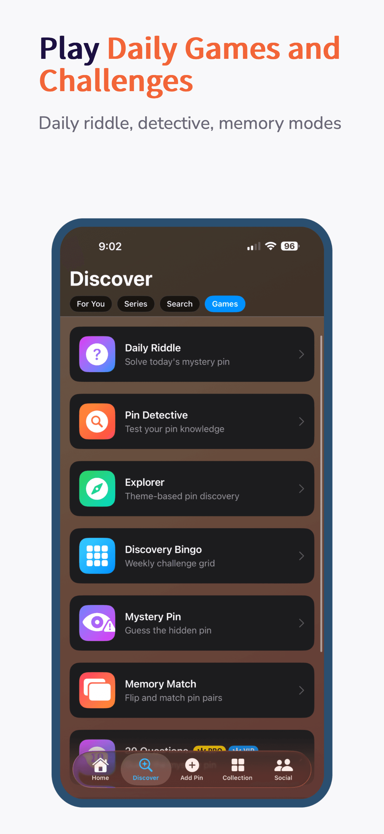 ParkBound Collections daily games and engagement features