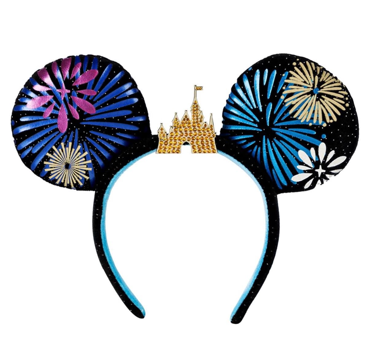 Disney Minnie Ears Headband - Mickey Main Attraction Cinderella Castle Fireworks front