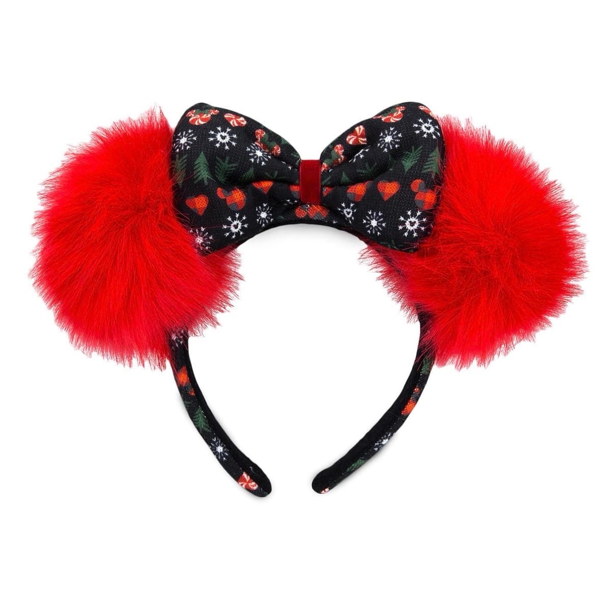 Holiday Plaid Ugly Sweater and Faux Fur Minnie Ear Headband front