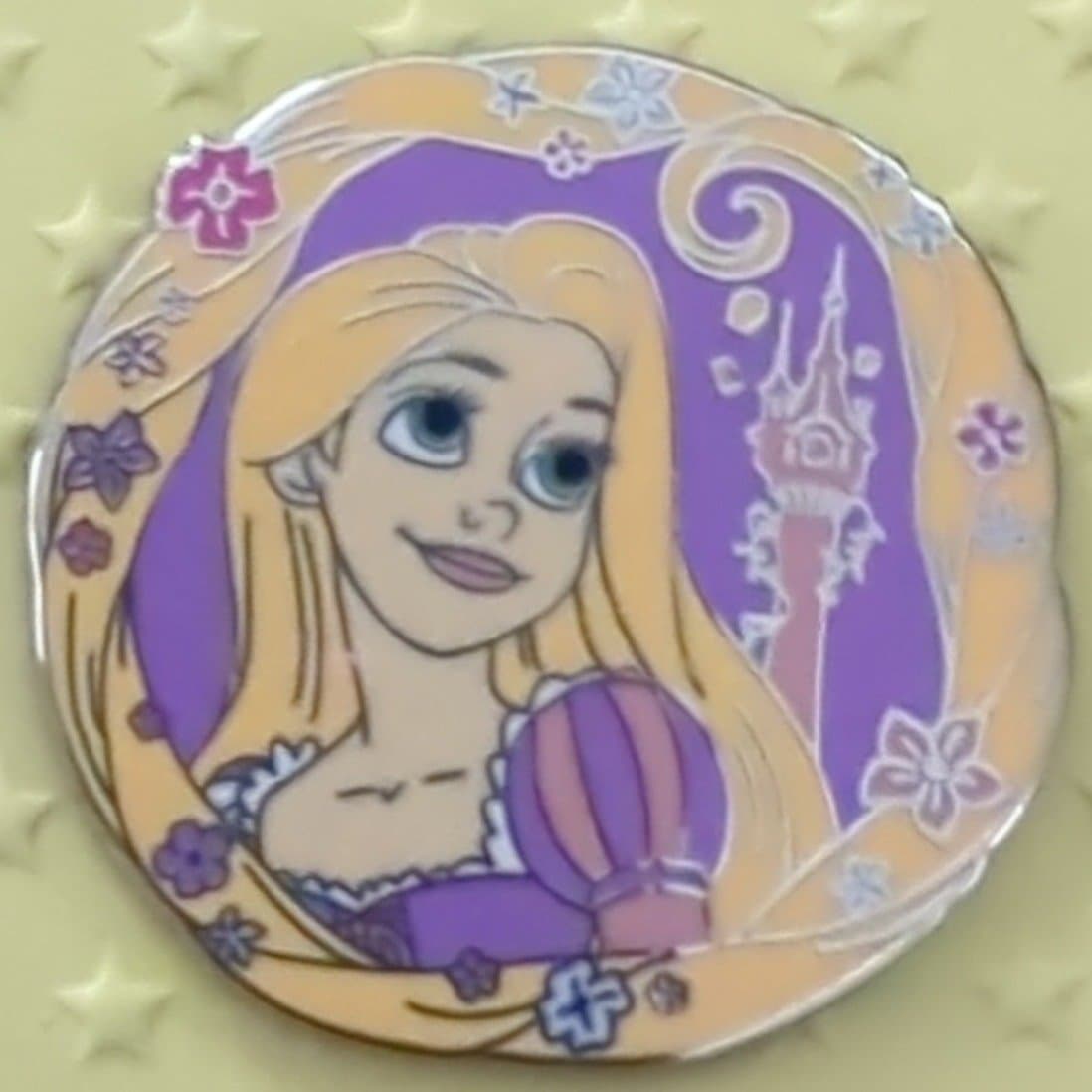 Disney Princess Floral Tangled Rapunzel Purple Floral Castle Pin