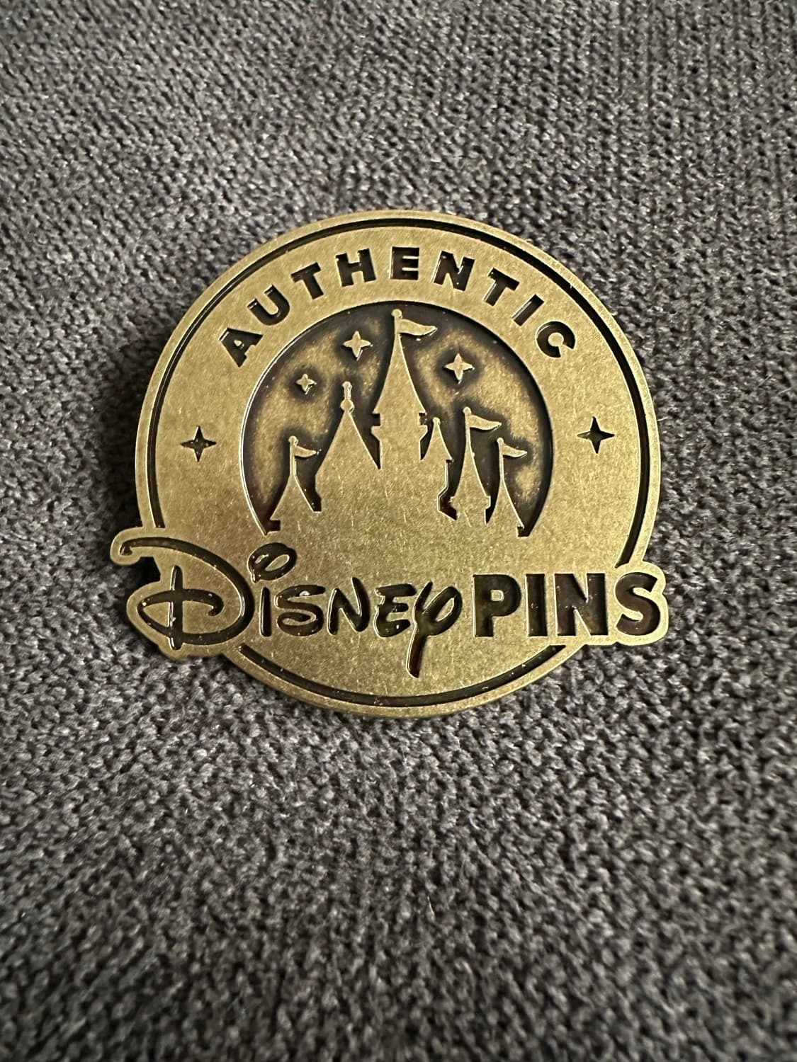 Authentic Disney Pins logo From Pin Trading Board (Brass Finish) PIN ONLY