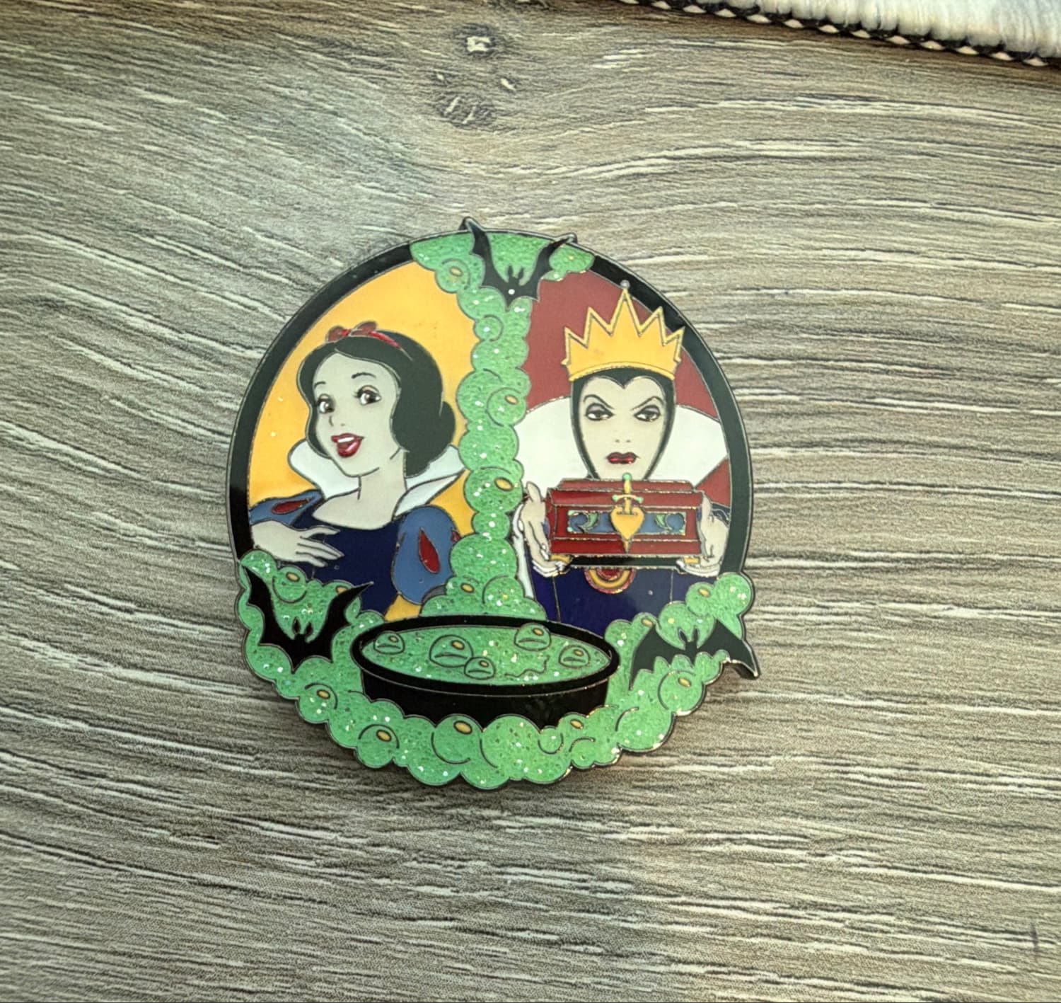 Snow White and Evil Queen Cauldron Halloween Pin