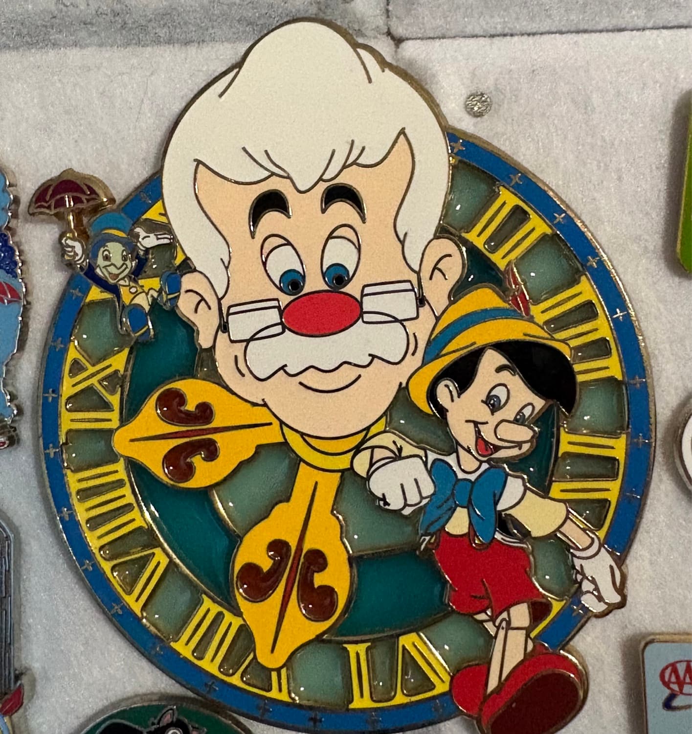 Stained Glass Pinocchio Jiminy Geppetto front