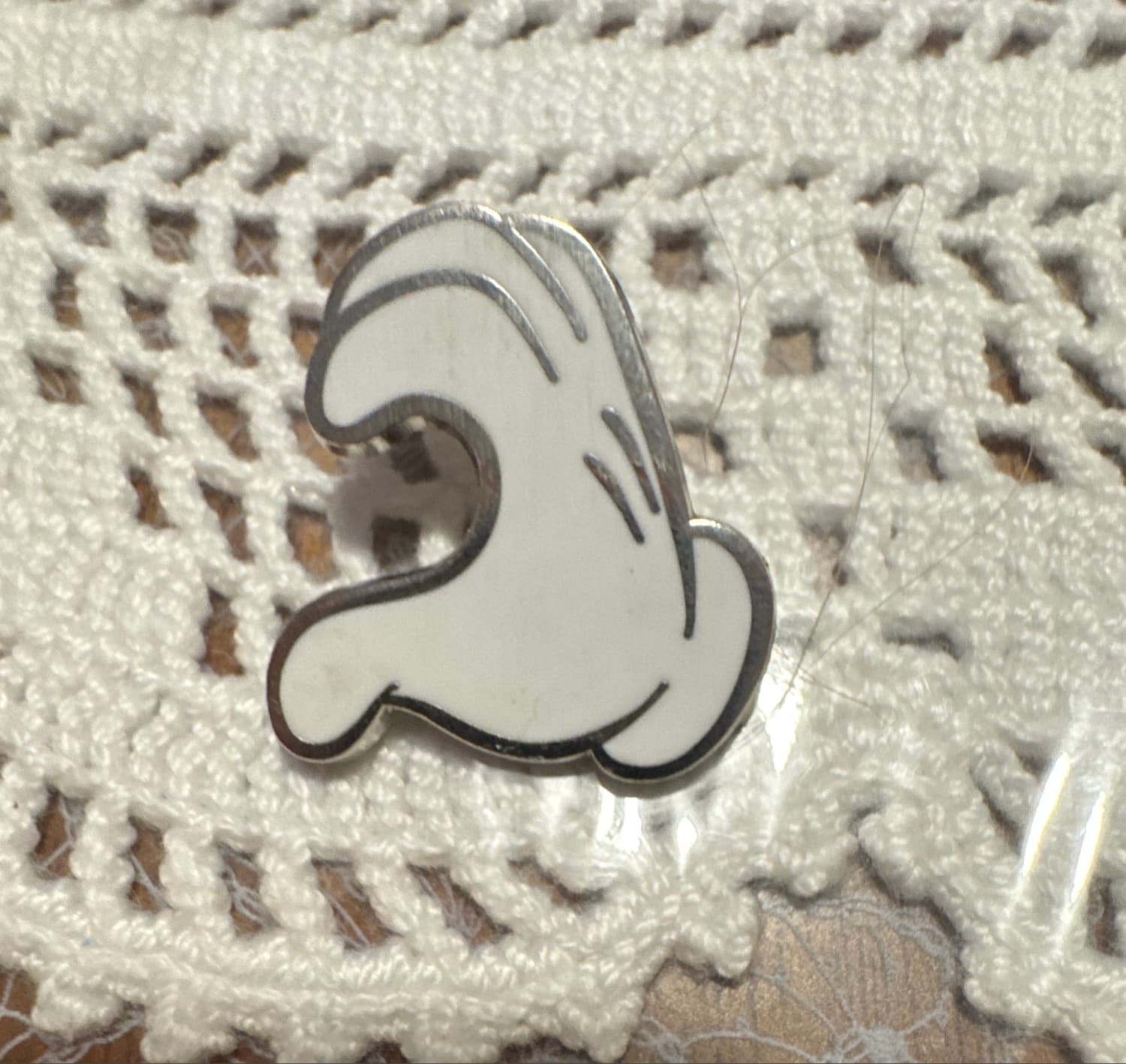 Mickey Mouse Glove Enamel Pin front