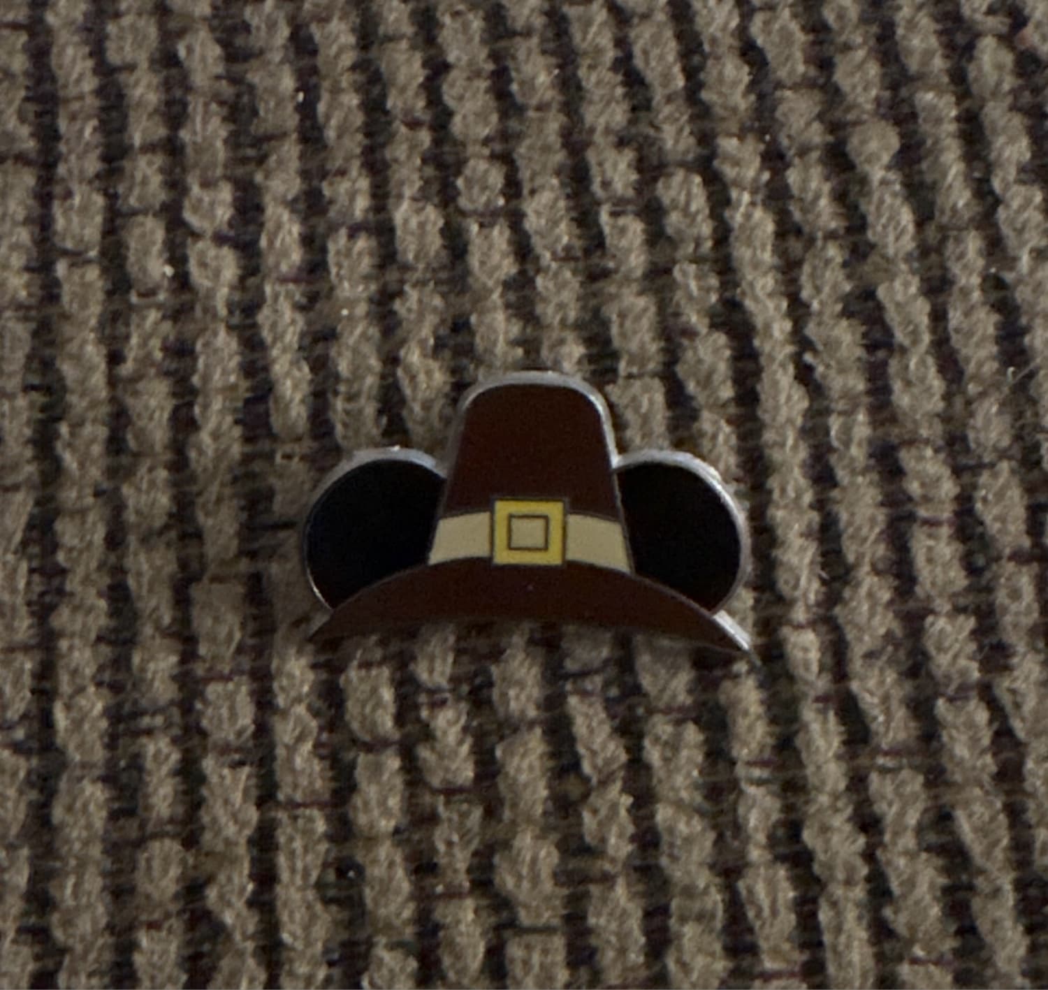 Mickey Mouse Ears Icon Pilgrim Hat Thanksgiving Pin