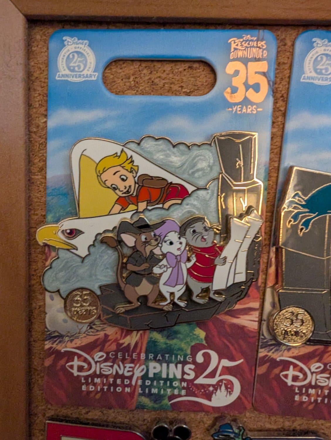Cody, Marahute, Bernard, Miss Bianca, and Jake The Rescuers Down Under 35th Anniversary Pin
