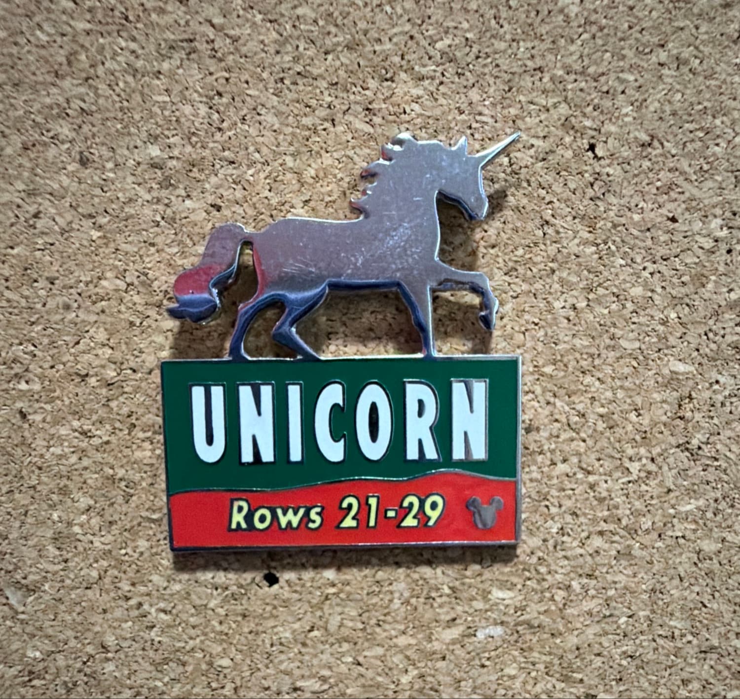 Unicorn Animal Kingdom Parking Sign, a 2005 Walt Disney World Cast Lanyard pin