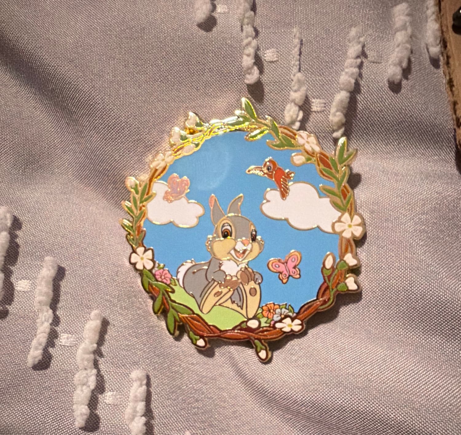 Thumper - Spring Wreath Series with Carrot, Bird, and Butterflies
