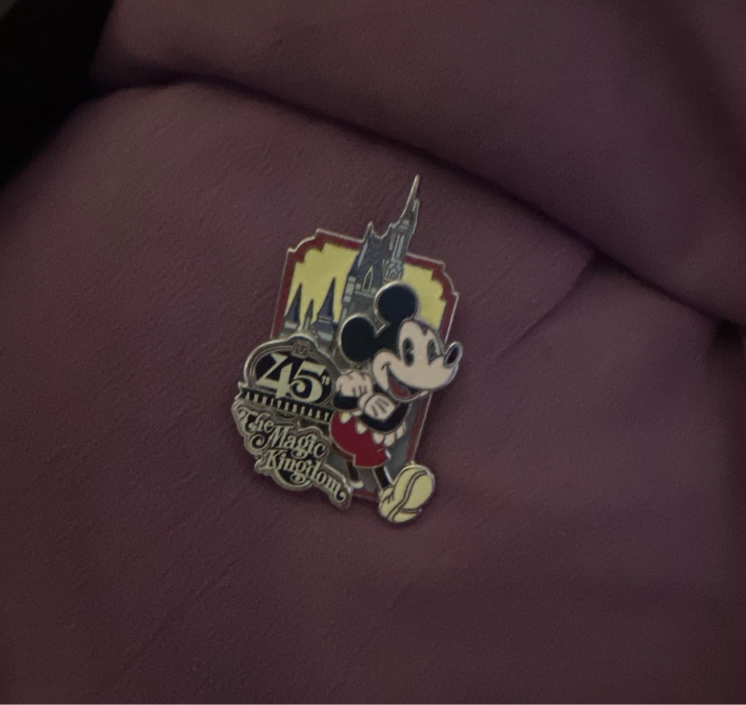 Mickey Mouse 45th Anniversary The Magic Kingdom Cinderella Castle Pin
