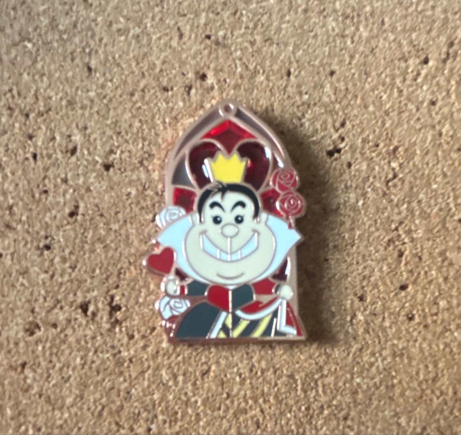 Queen of Hearts Stained Glass Portrait Blind Box Pin - Alice in Wonderland