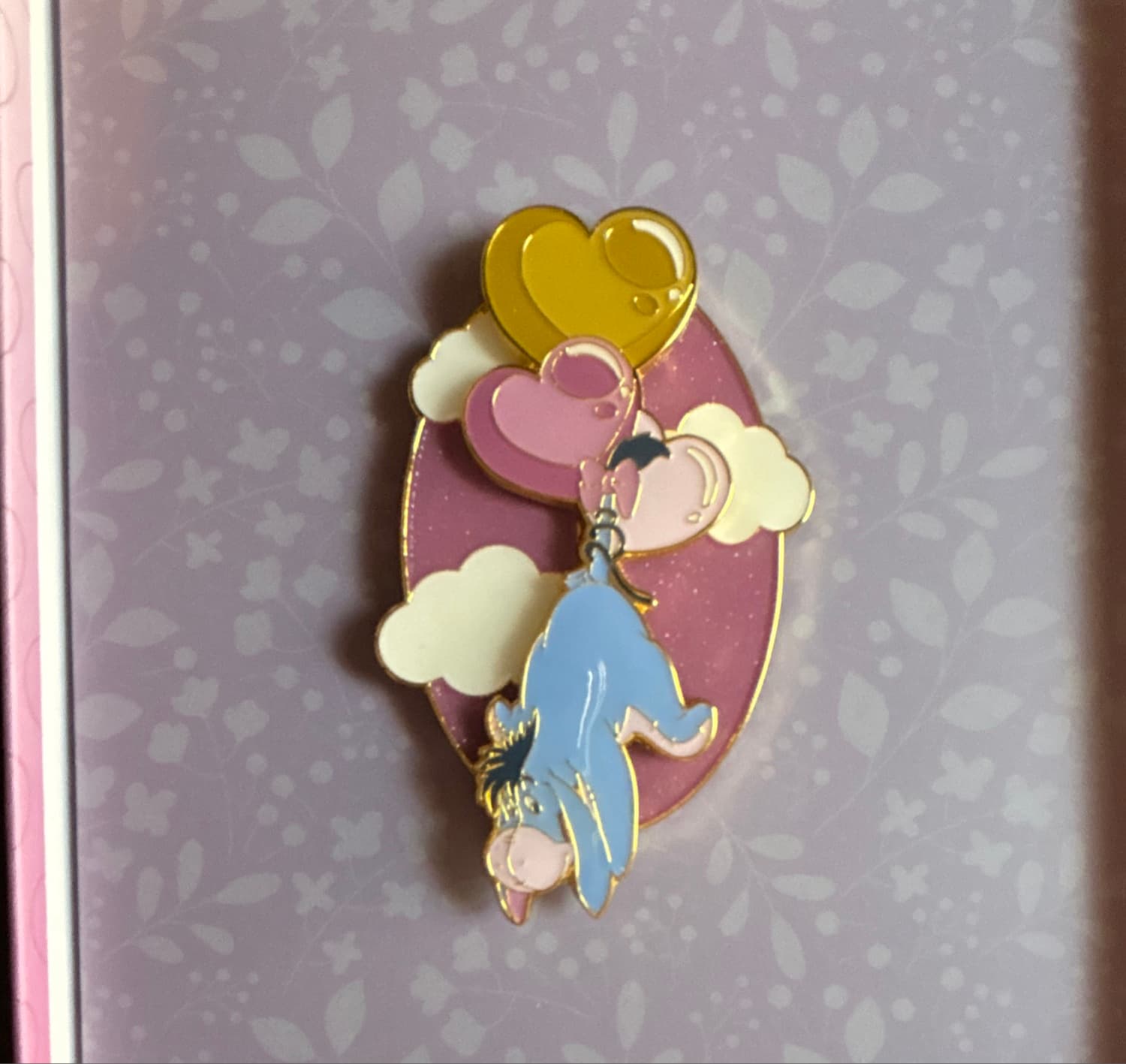 Loungefly Disney Winnie the Pooh Eeyore Heart Balloons LE Sliding Enamel Pin front