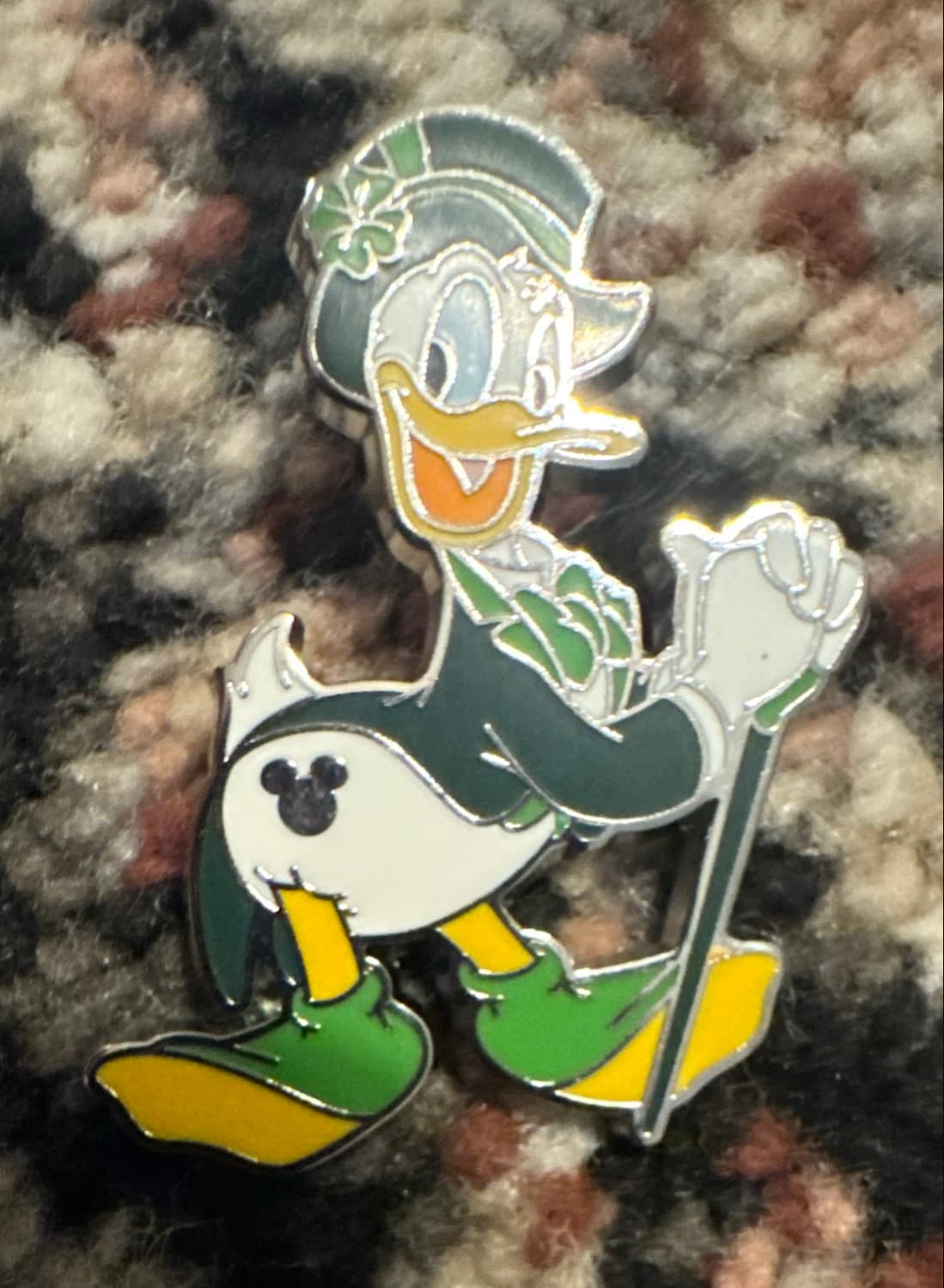 Donald Duck St. Patrick's Day Hidden Mickey Pin front