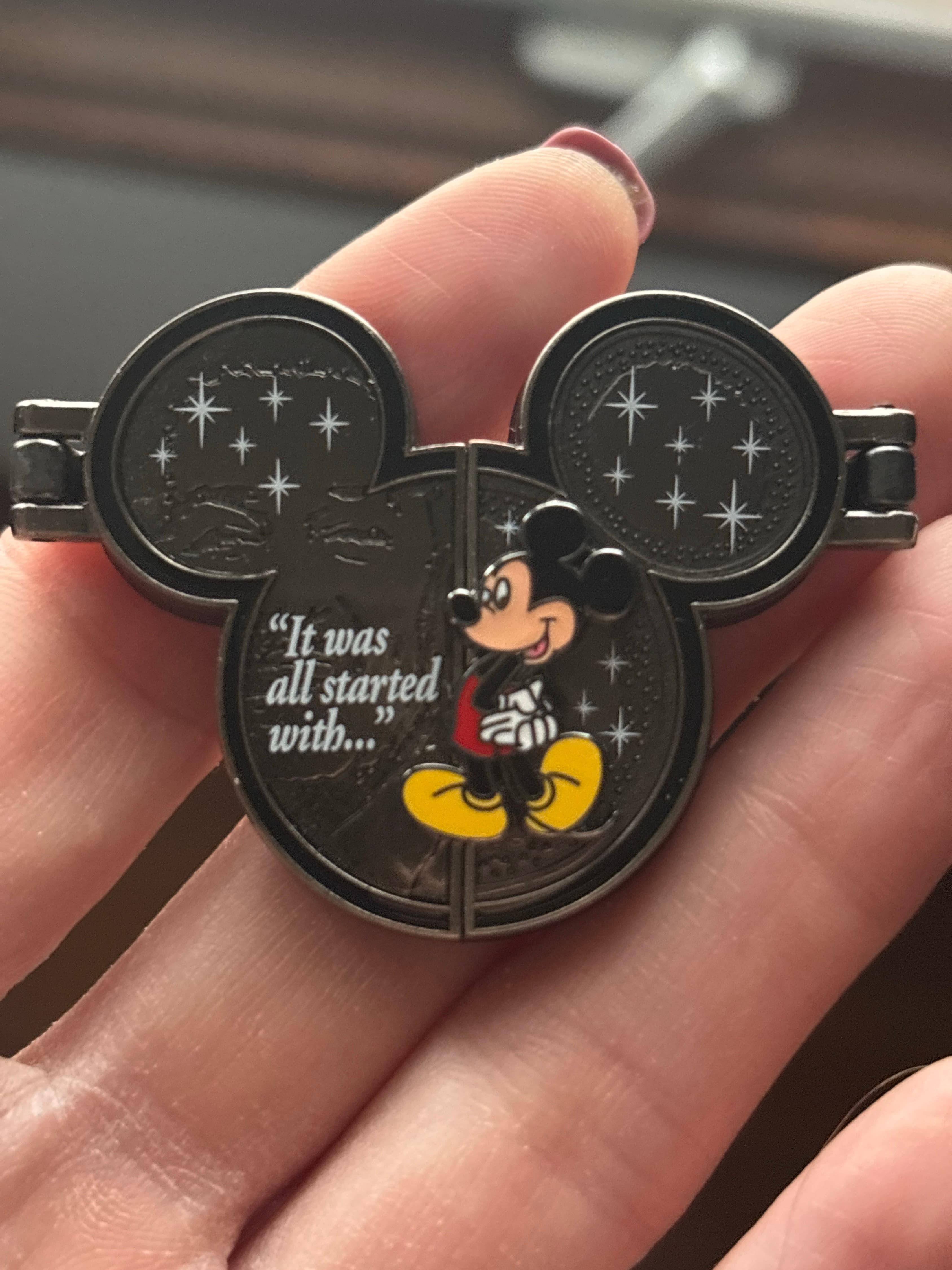 Mickey Mouse Walt Disney It All Started With a Mouse Locket Pin front