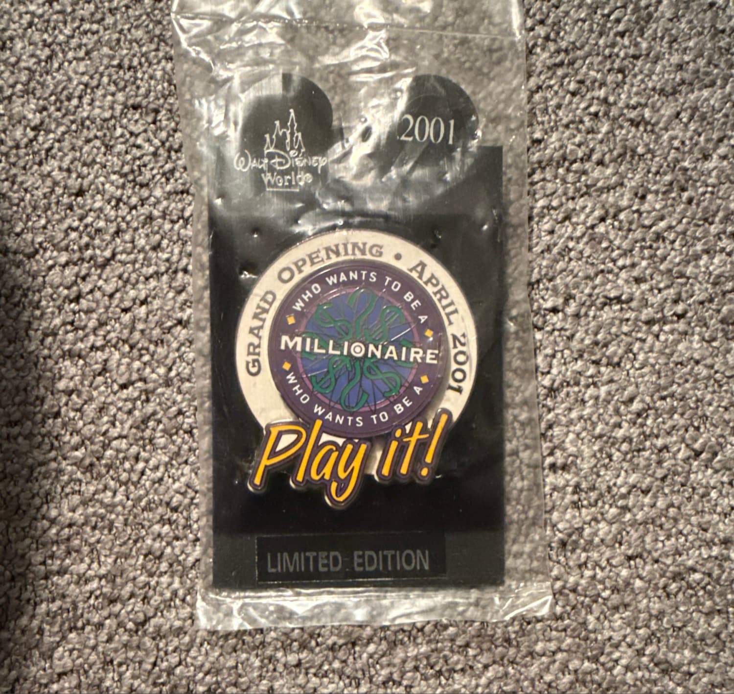 Who Wants to Be a Millionaire: Play It! Grand Opening Pin front