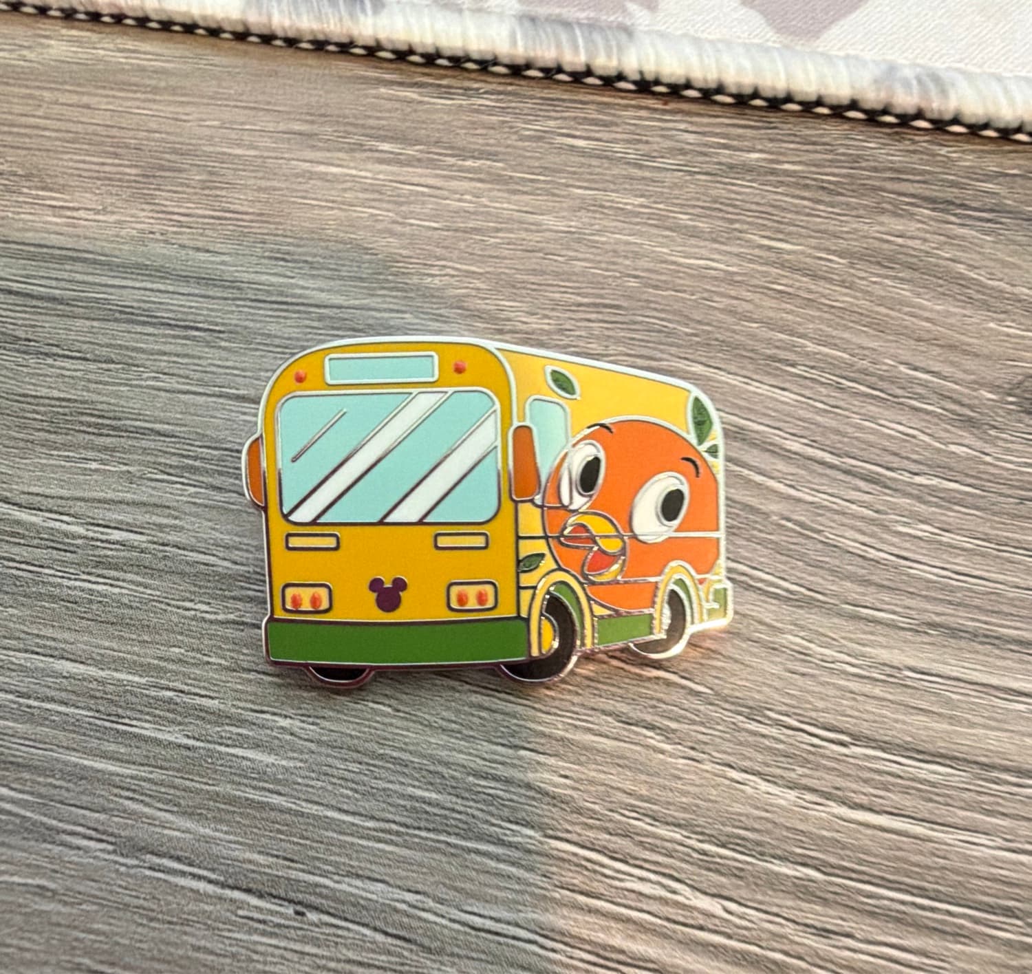 Orange Bird Transportation Bus Hidden Mickey Pin