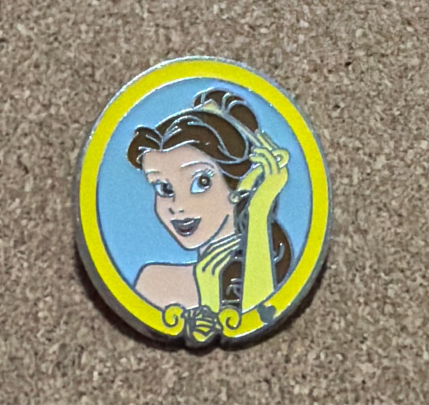 Disney Parks Beauty & The Beast Belle Yellow Dress Frame OE Pin front