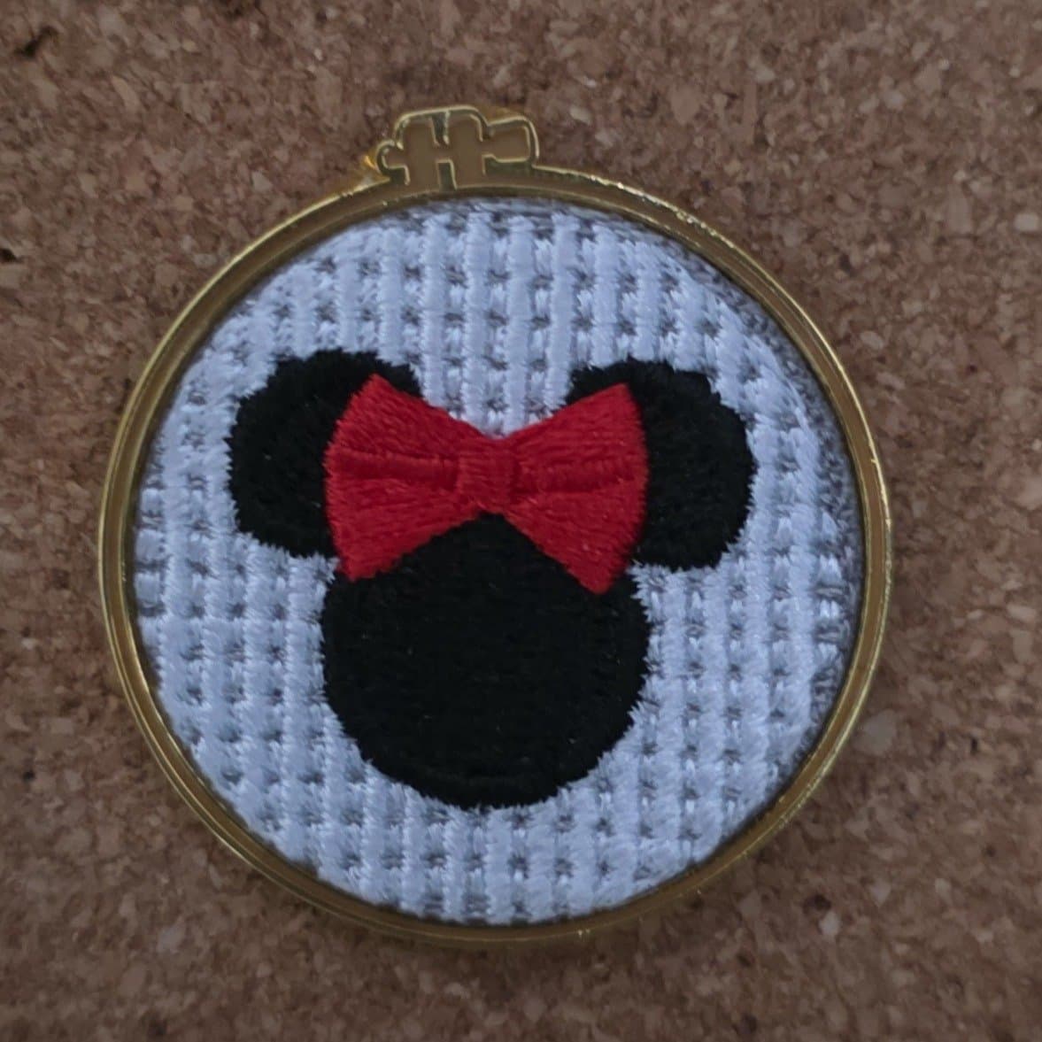 Embroidered Minnie Mouse Cross Stitch front