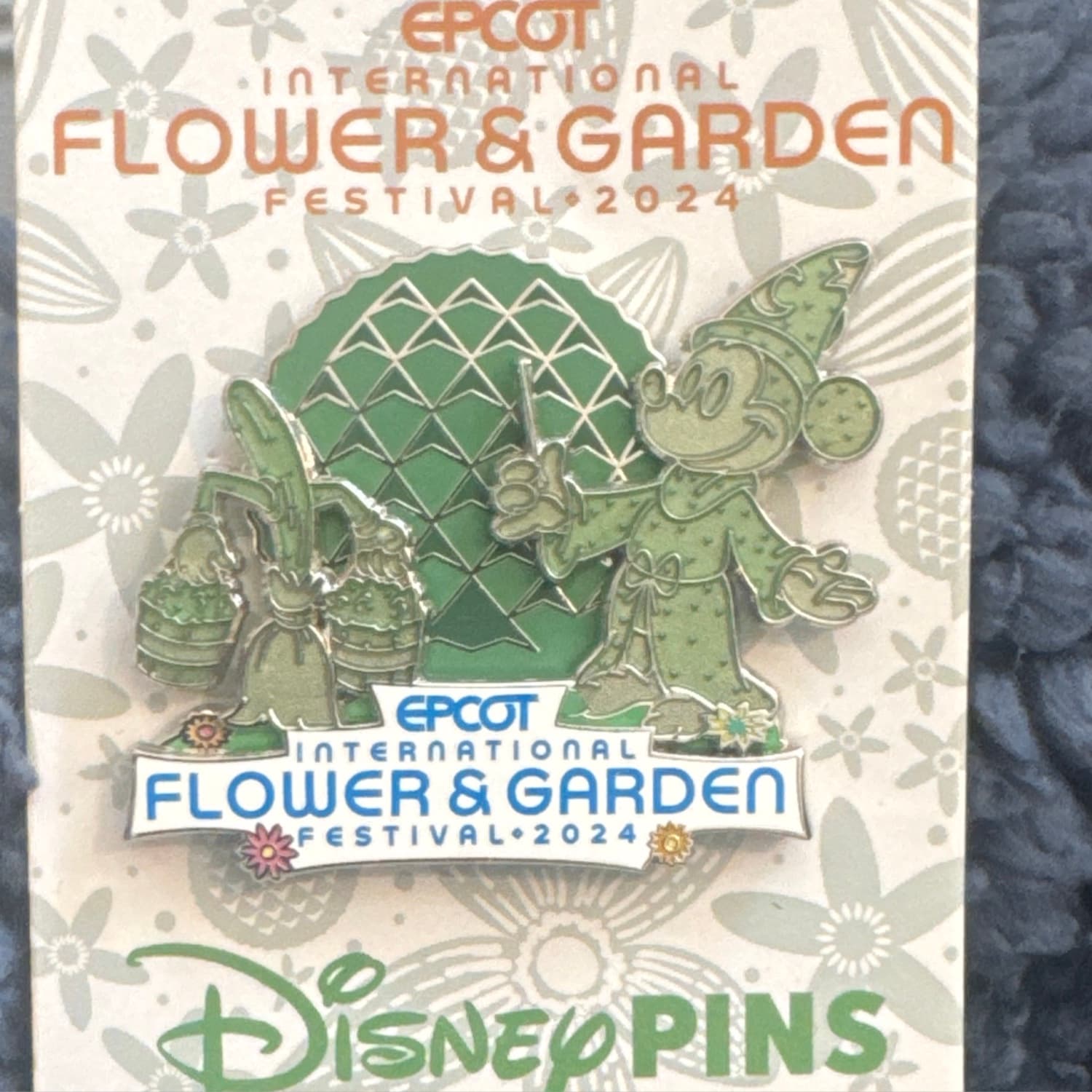 2024 Epcot Flower and Garden Sorcerer Mickey Topiary Pin front