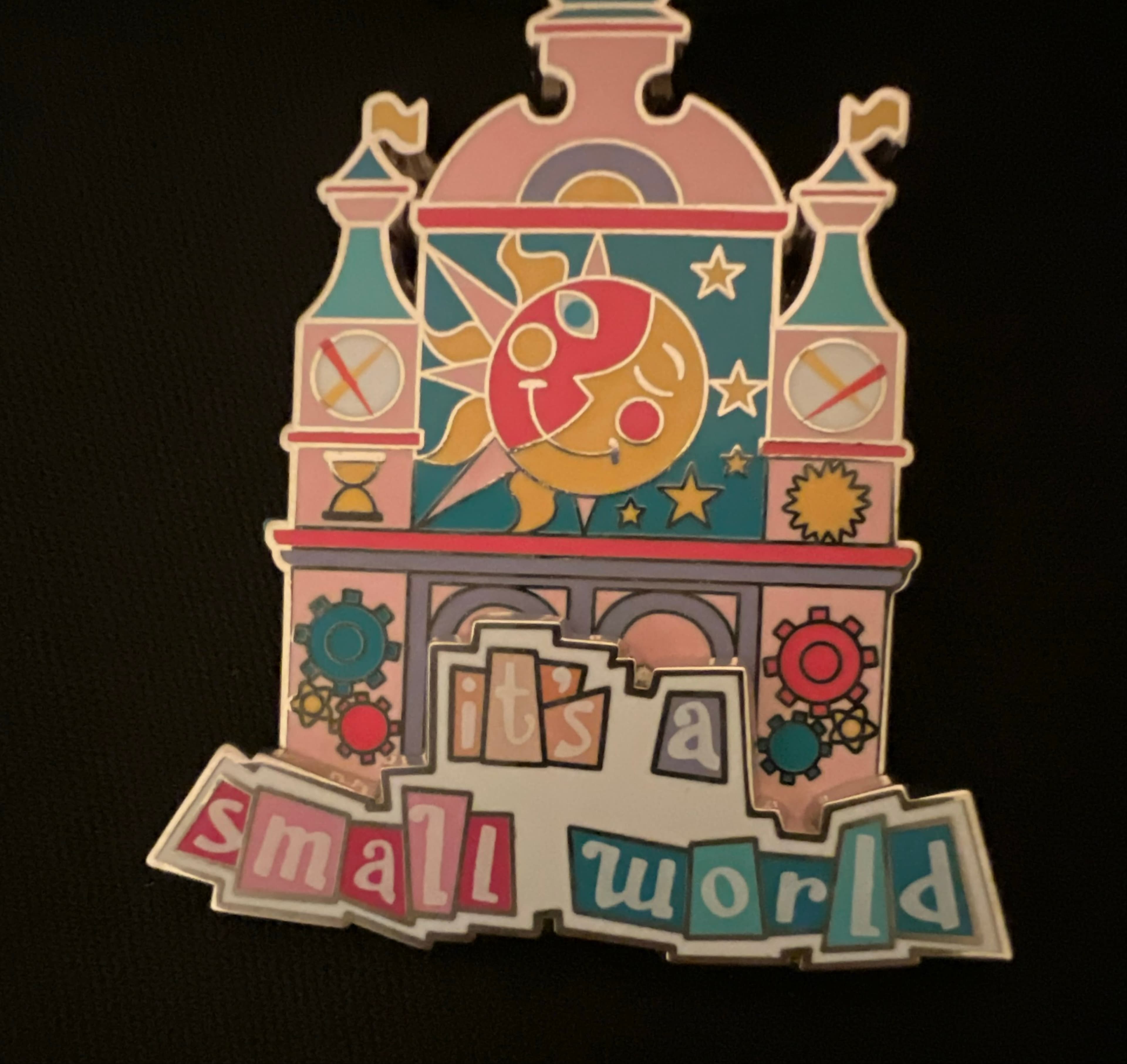 it's a small world Moon and Sun Clock Tower Pin