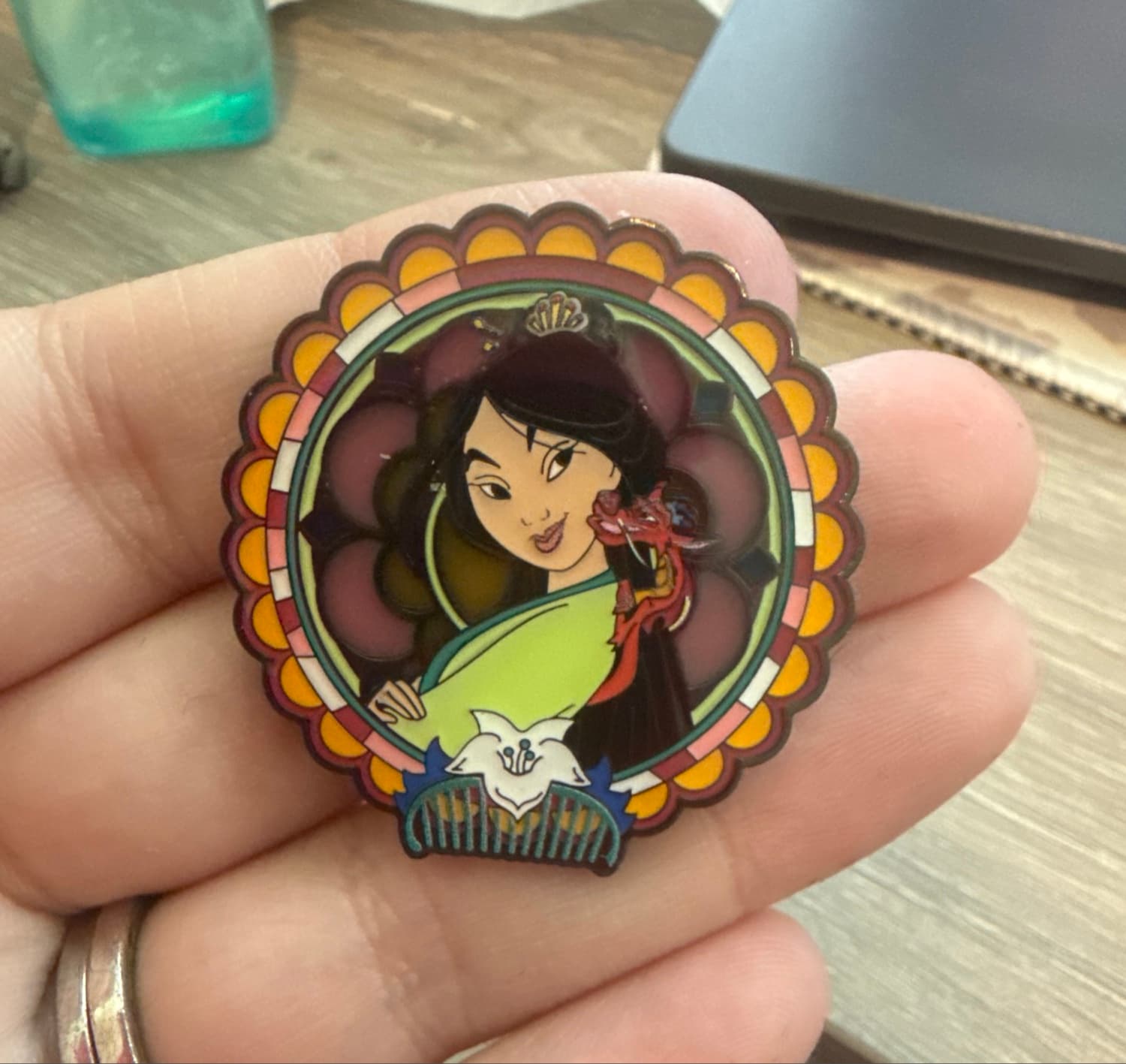 Mulan & Mushu Loungefly Disney Princess Sidekick Boxed Enamel Pin Stained Glass