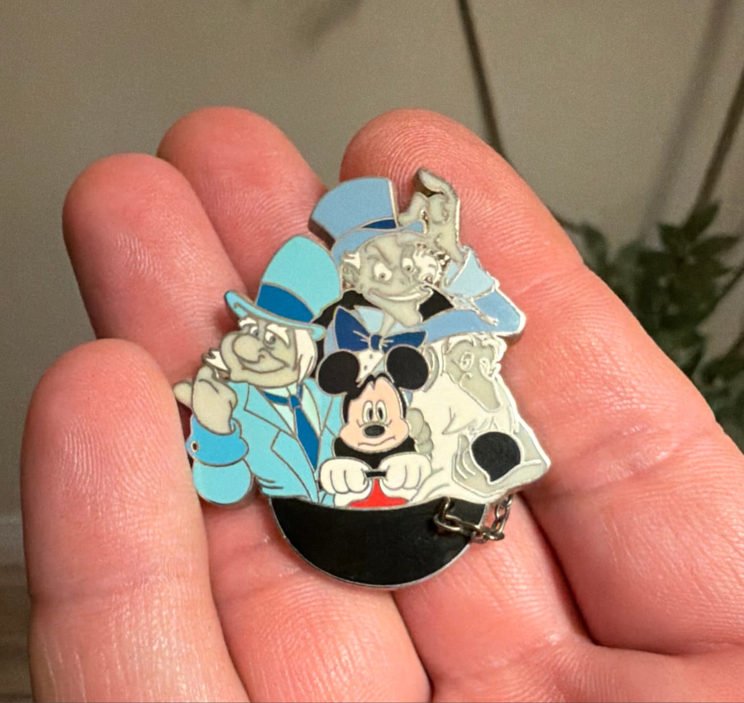 Mickey Mouse and Hitchhiking Ghosts in a Doom Buggy Pin