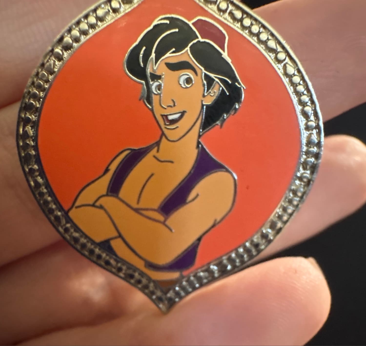 Aladdin Portrait Frame Booster Pin front