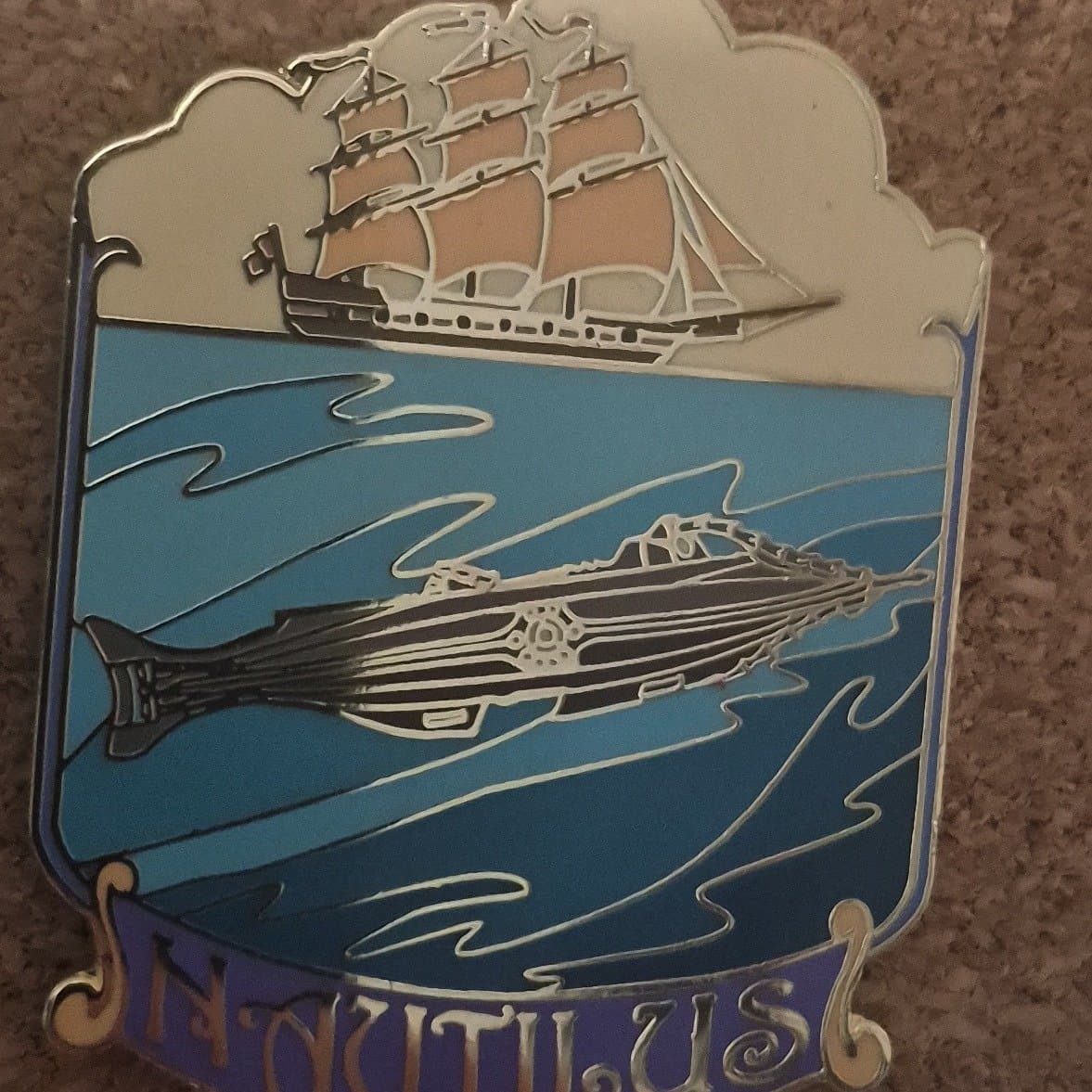 Nautilus and Ship - 20,000 Leagues Under the Sea