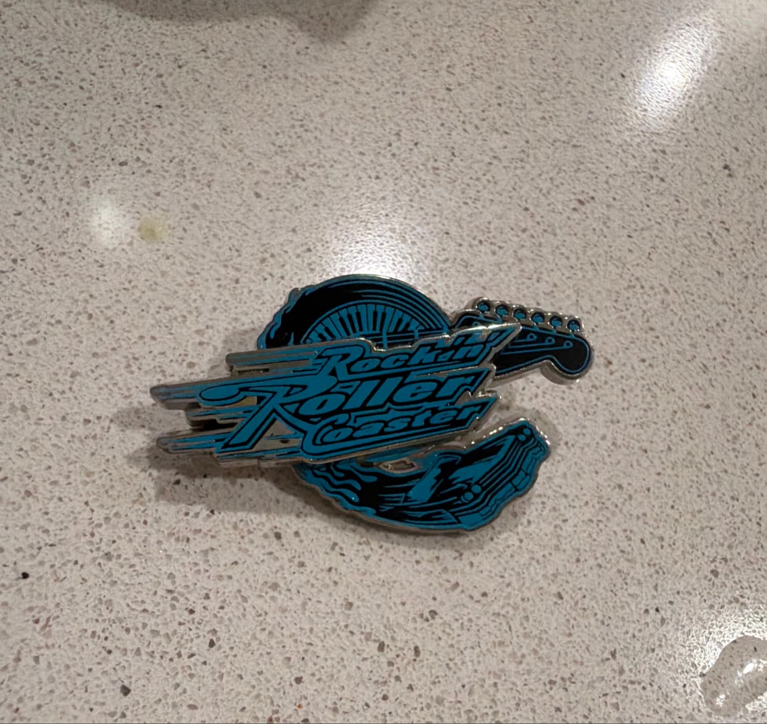 Rock 'n' Roller Coaster Guitar Car Logo Blue Pin