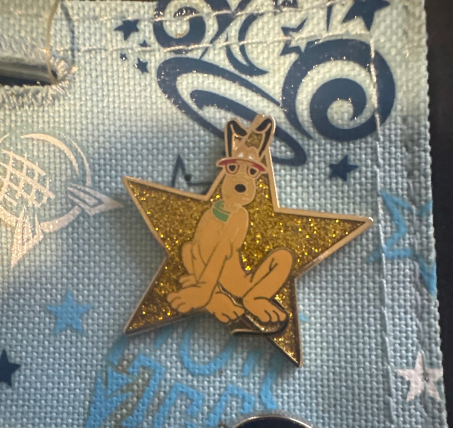 Pluto Presidents Day Star Shaped Glitter Pin