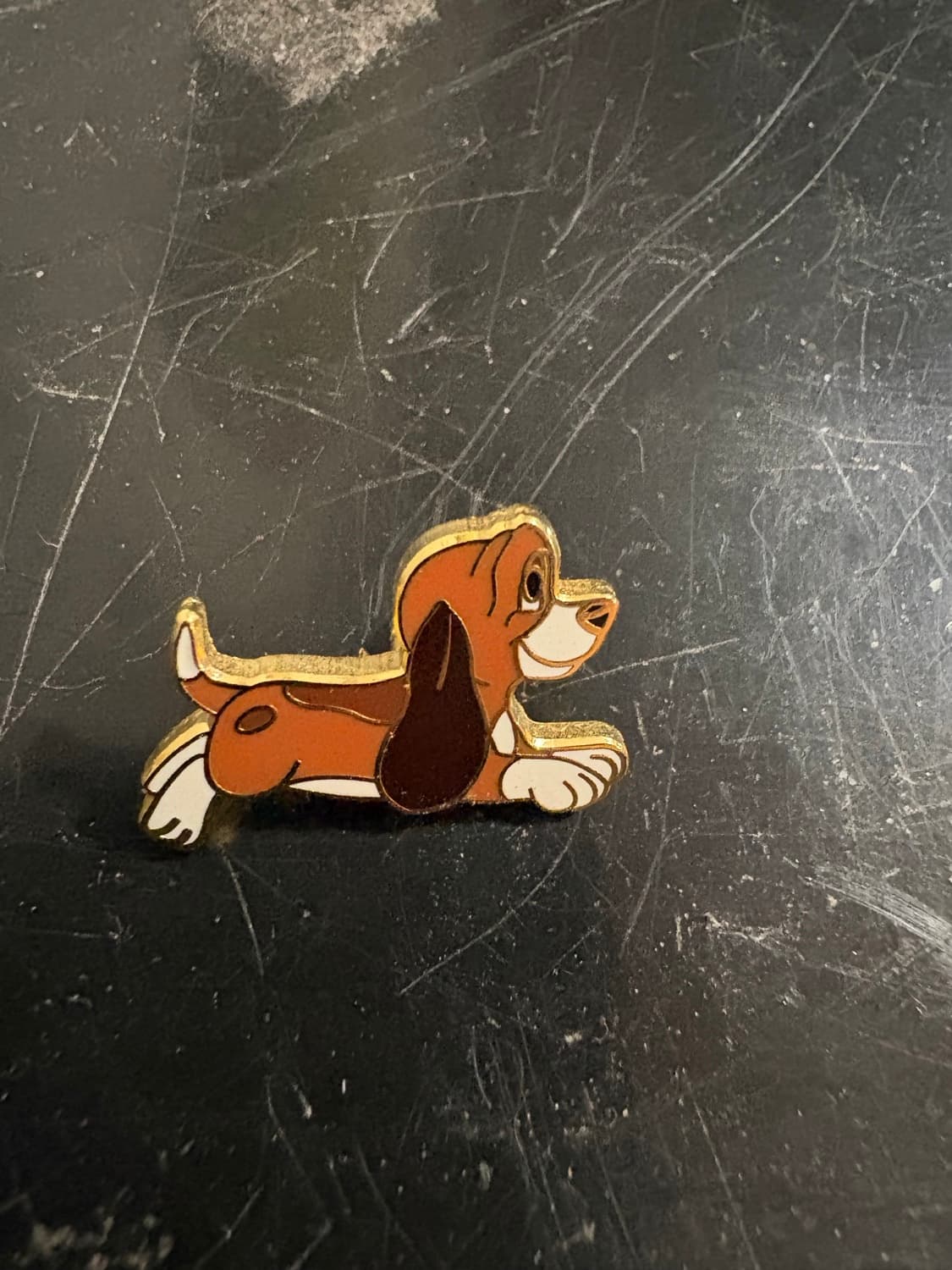 Mini copper running fantasy pin