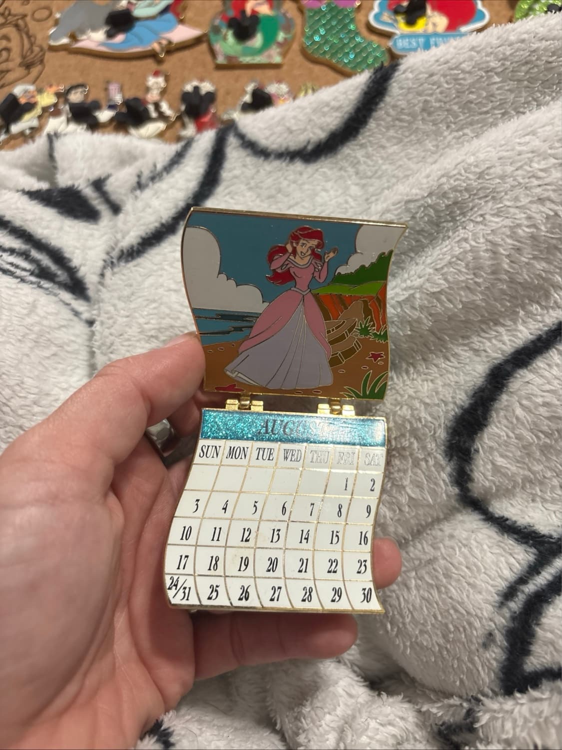 Ariel and Flounder Princess Calendar 2014 Pin