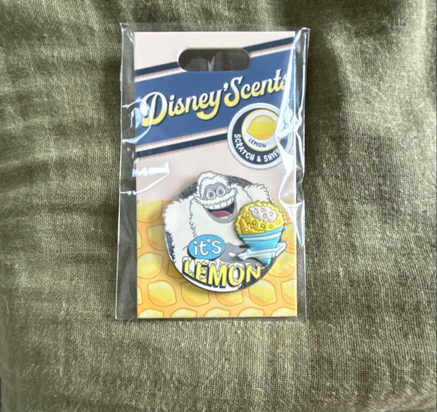 Abominable Snowman (Yeti) Lemon Scratch & Sniff Pin front