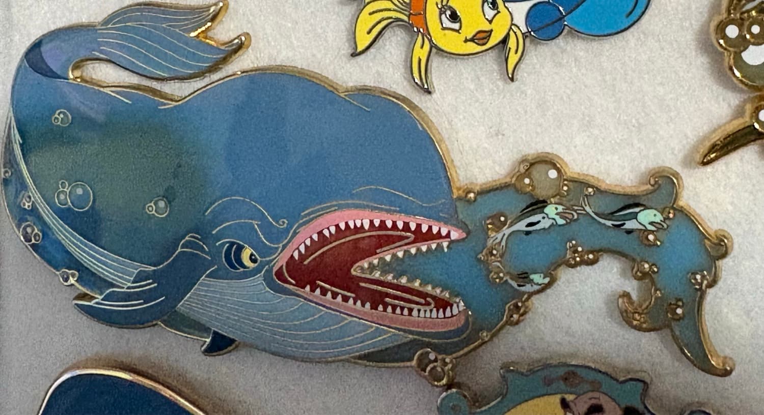 monstro chasing Pinocchio fantasy pin