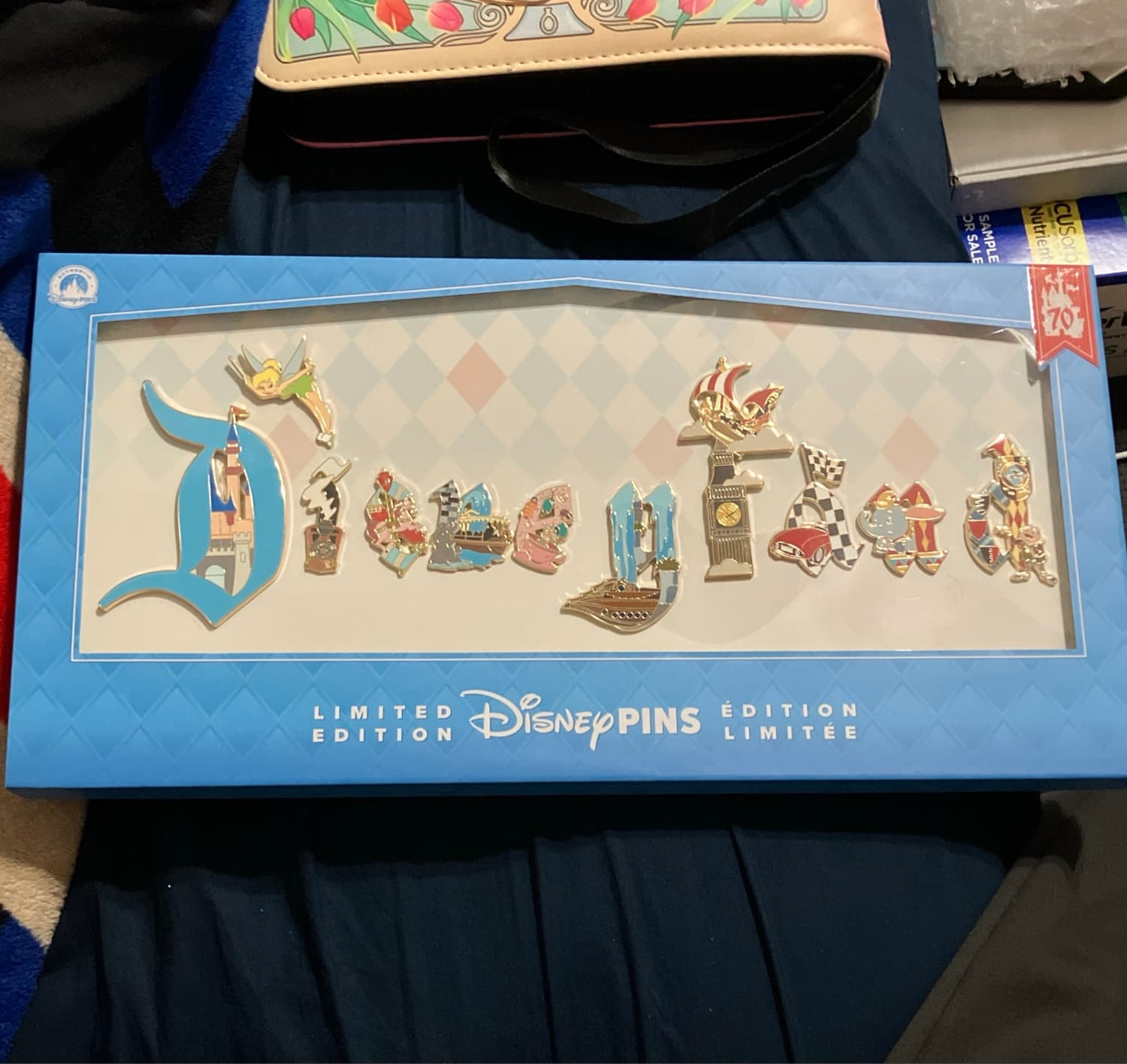 Disneyland 70th Anniversary Marquee 11 Pin Set Jumbo Pin