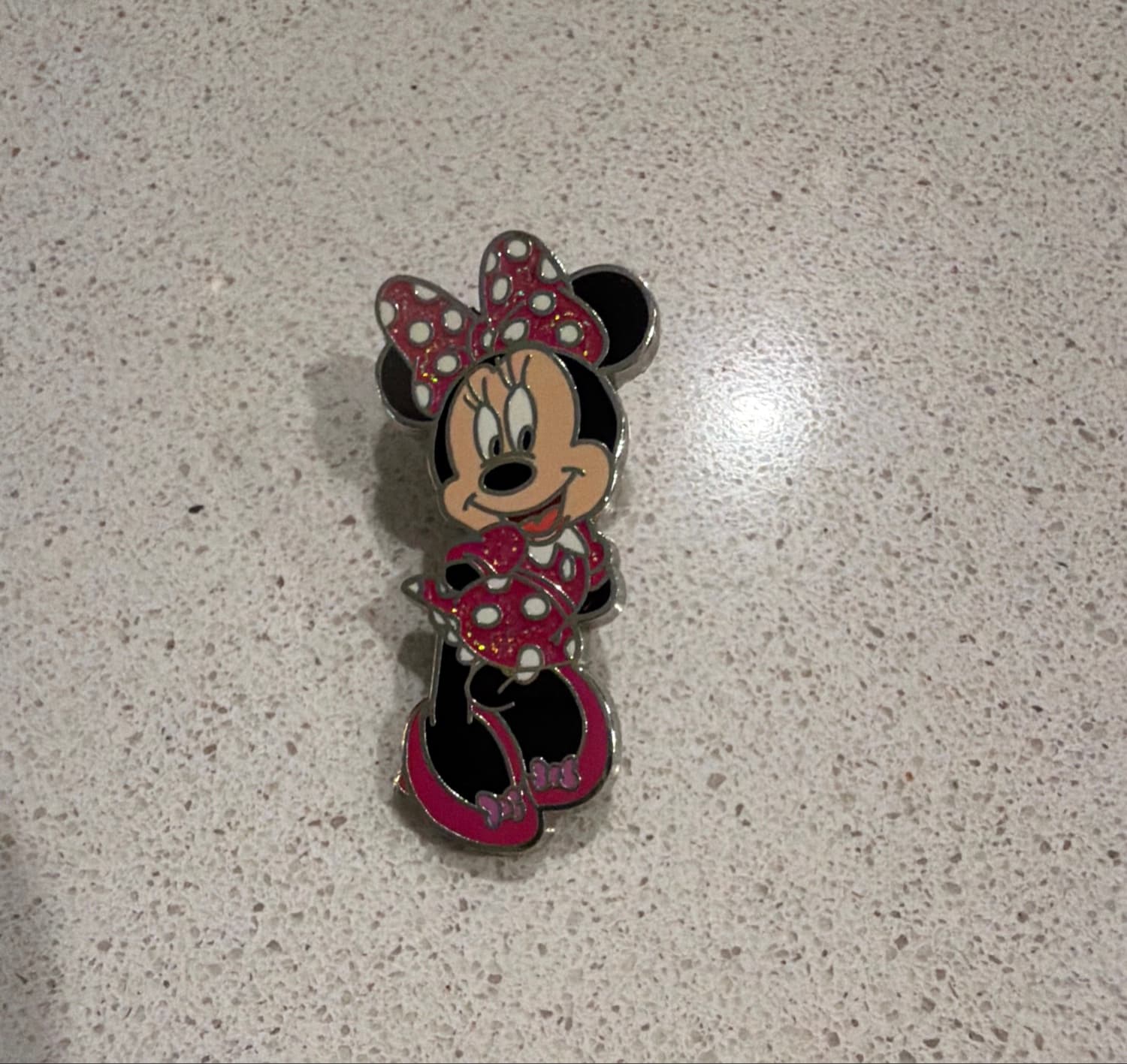 Minnie Mouse Classic Pink Polka Dot Glitter Pin