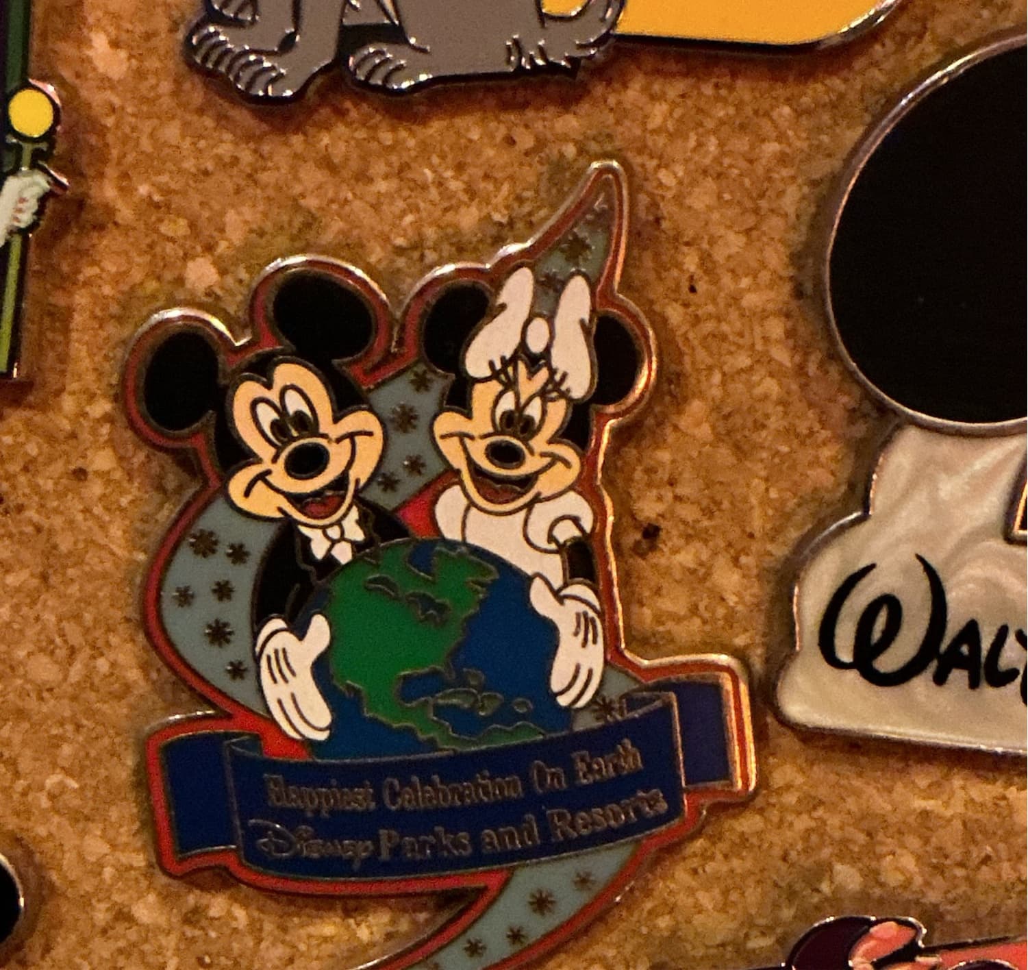Mickey and Minnie Mouse Happiest Celebration On Earth Globe Pin
