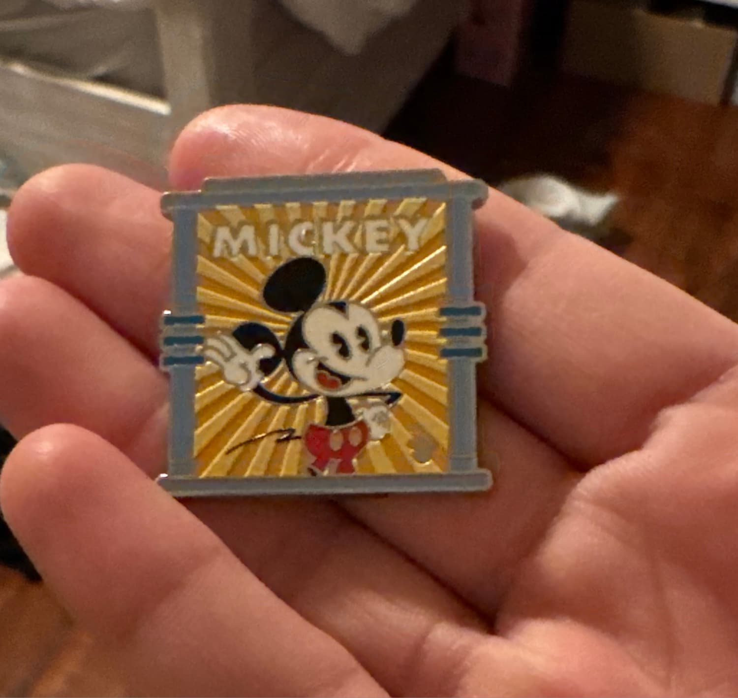 Mickey Mouse Waving Name Series Pin