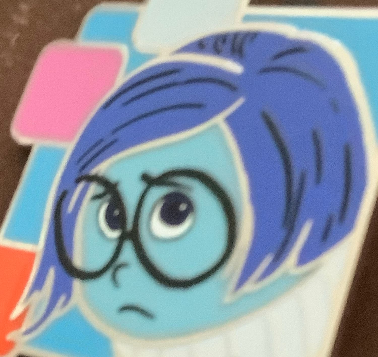 Loungefly Disney Pixar Inside Out Sadness Portrait Stained Glass Pin