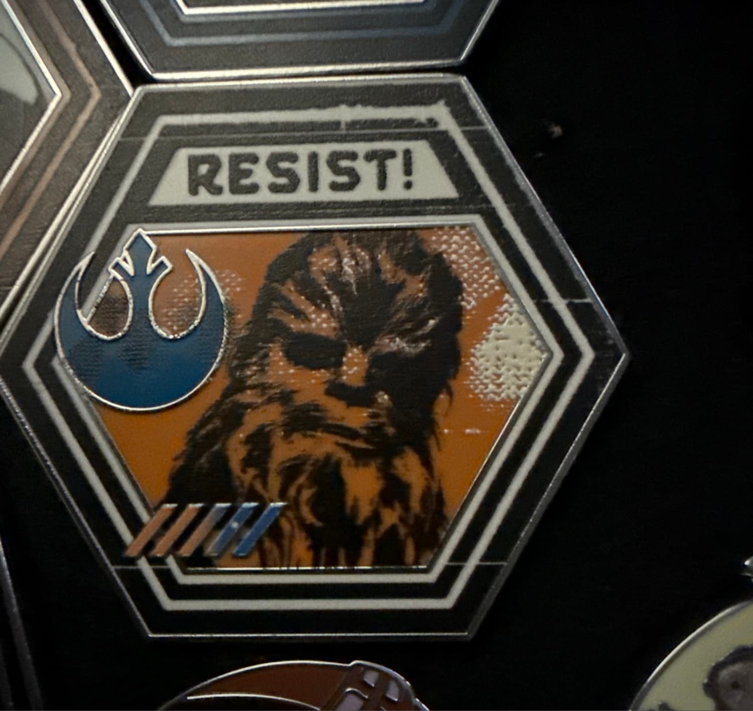 Chewbacca Resist! Hexagonal Pin front