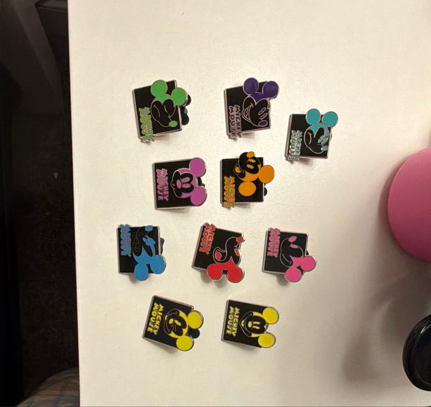 Mickey Mouse Profile with Vertical MICKEY MOUSE Sign Pin front