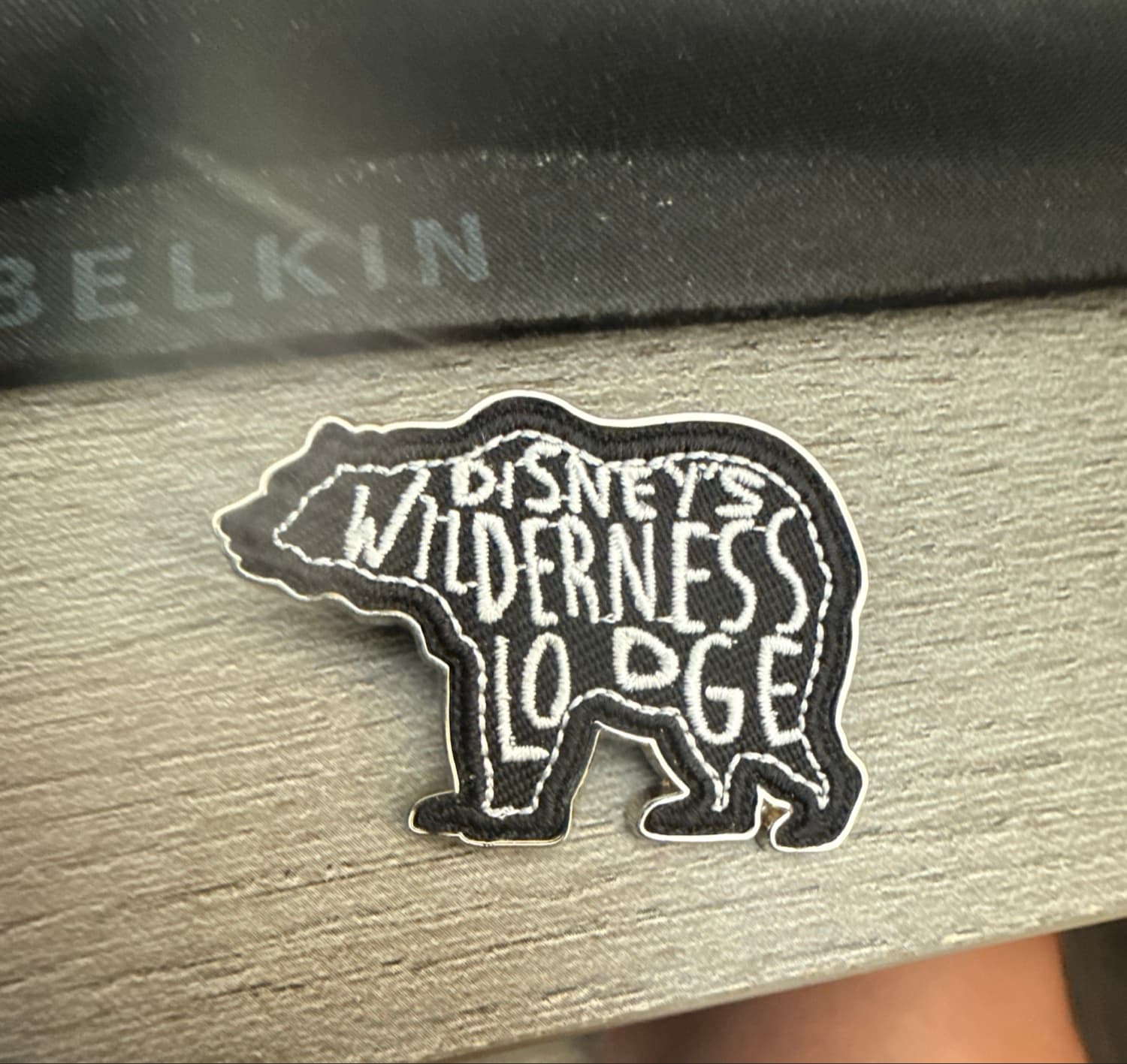 Disney Wilderness Lodge Embroidered Denim Bear Pin