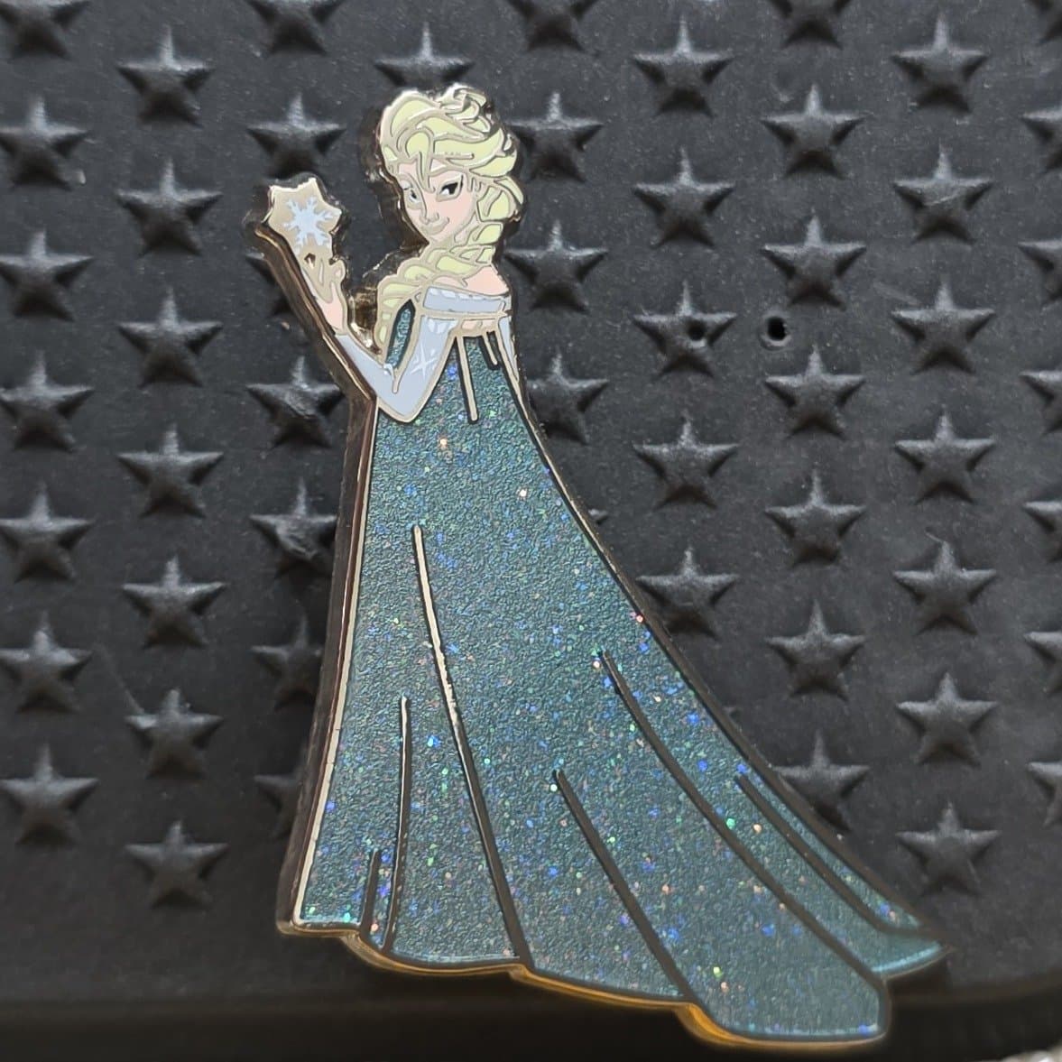 Elsa with Glitter Blue Dress and Snowflake front