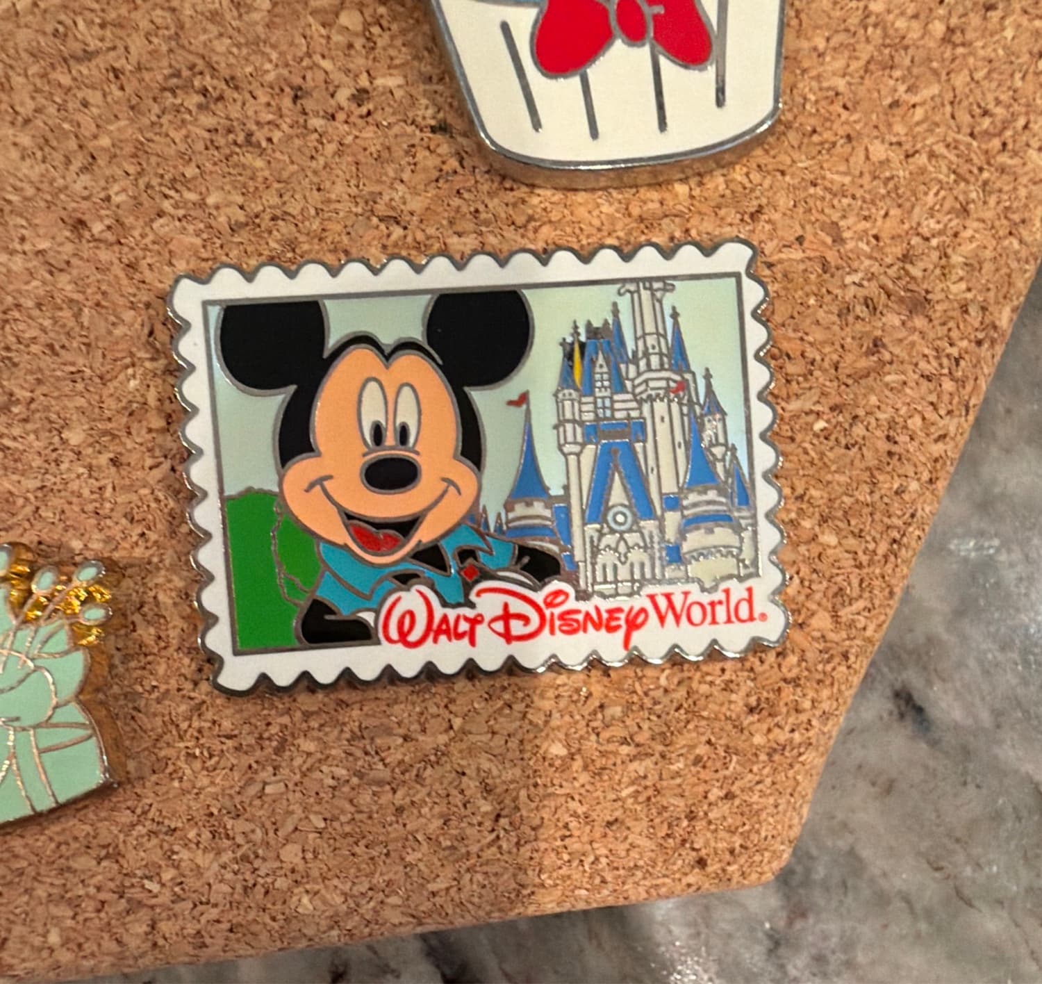 Mickey Mouse and Cinderella Castle - Walt Disney World Stamp front