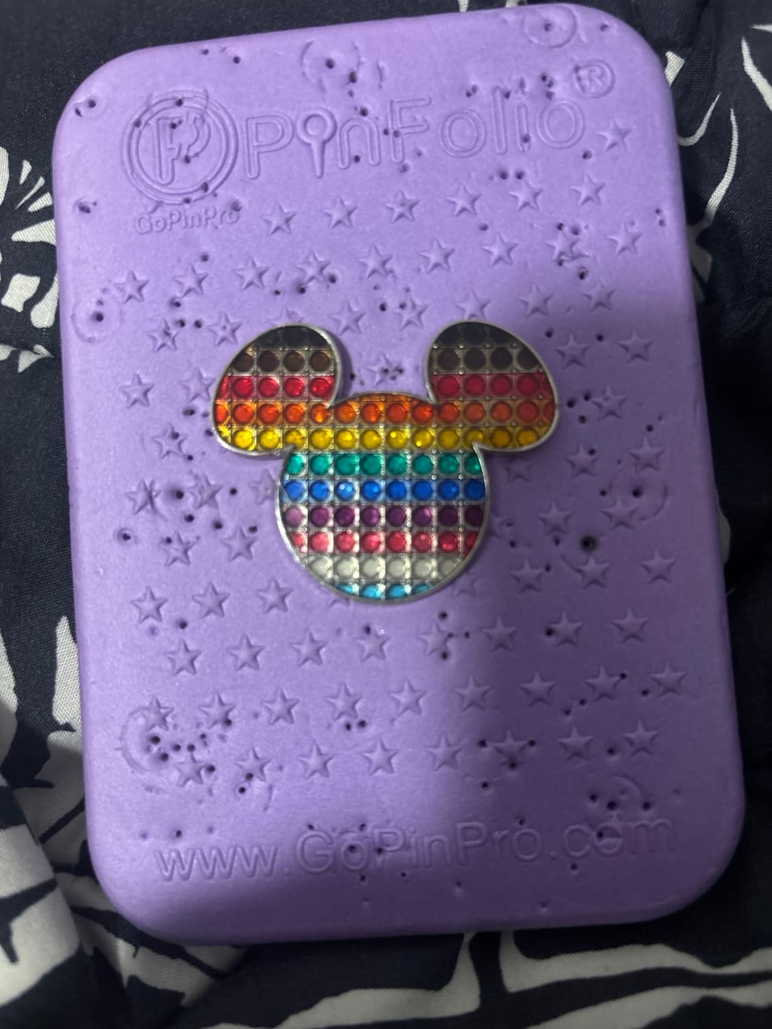 Rainbow Jeweled Mickey Icon Pin