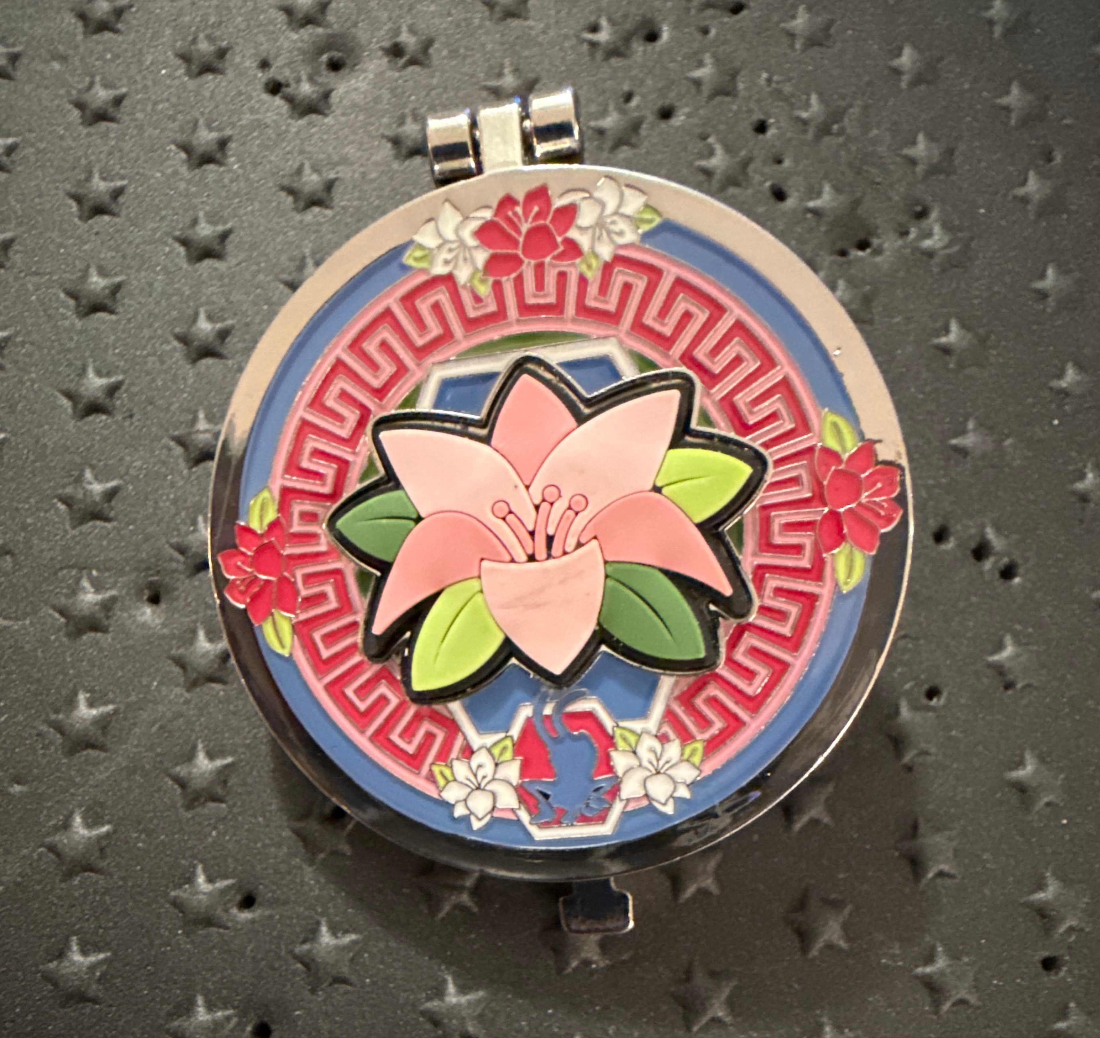 Loungefly Disney Mulan Characters Flower Puzzle Blind Box Enamel Pin - Imperial Dragon Segment front