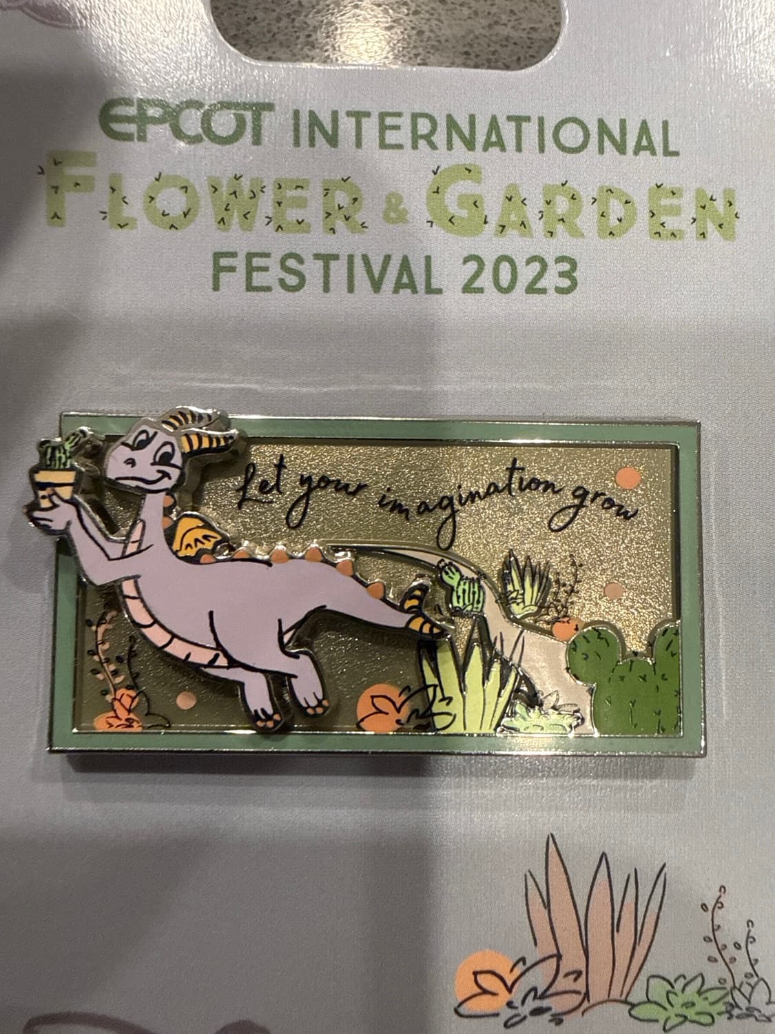 Figment - Grown with Imagination - EPCOT International Flower & Garden Festival 2022 Spinner Pin front