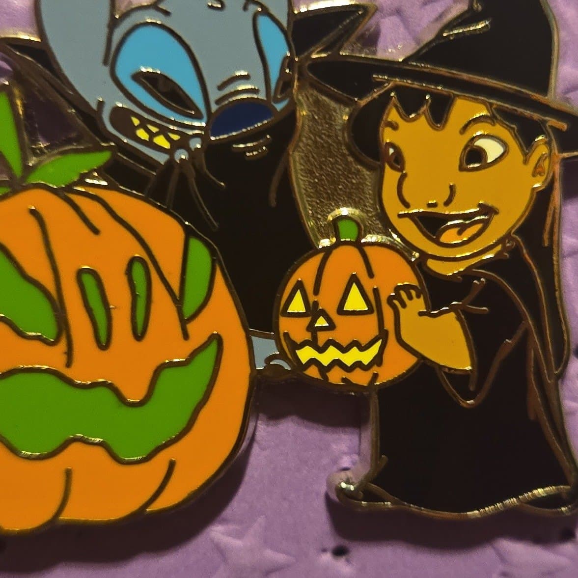 Lilo and Stitch Halloween Pin (Lilo as Witch, Stitch as Vampire)