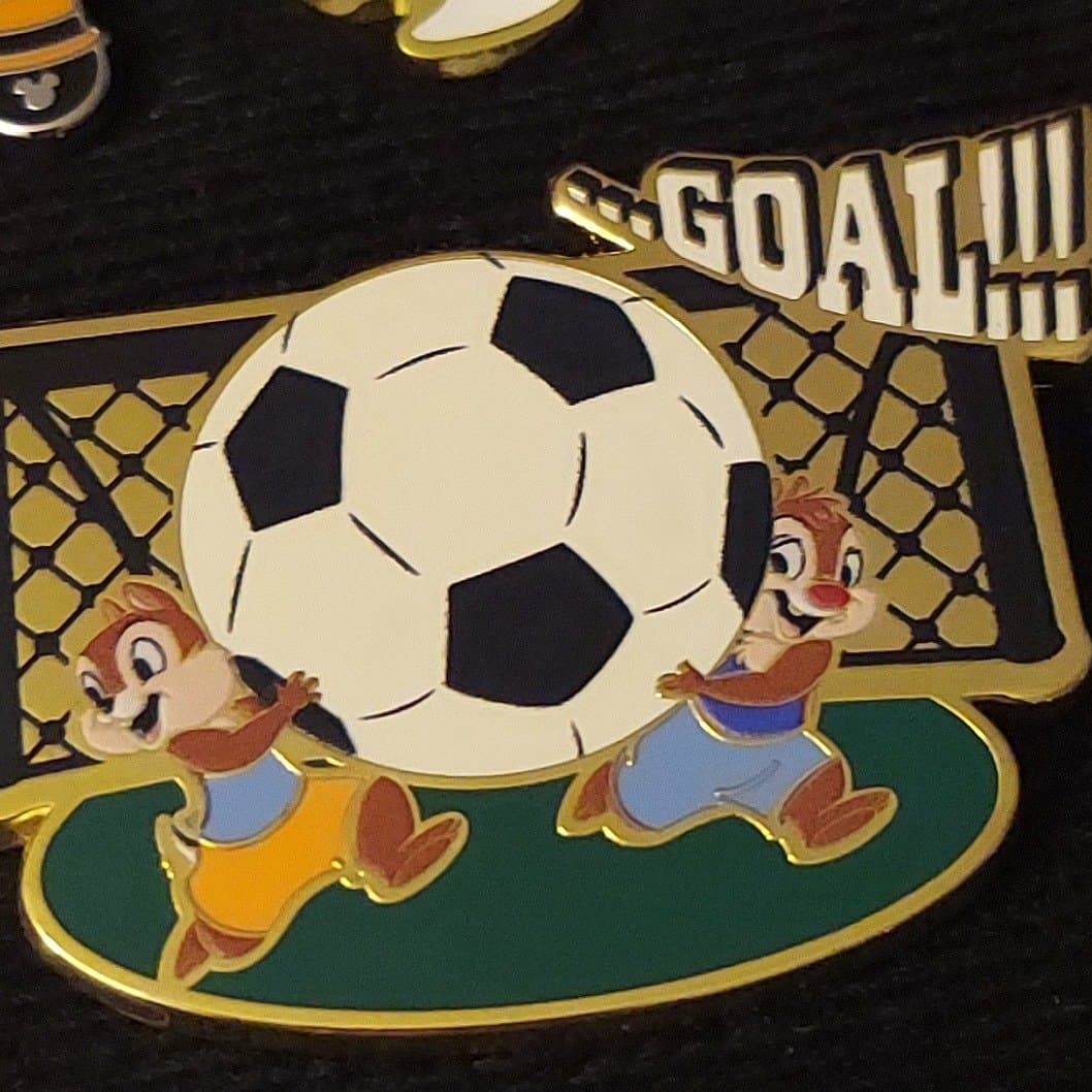 Disney PALM Chip and Dale Soccer Jumbo Collectible Pin