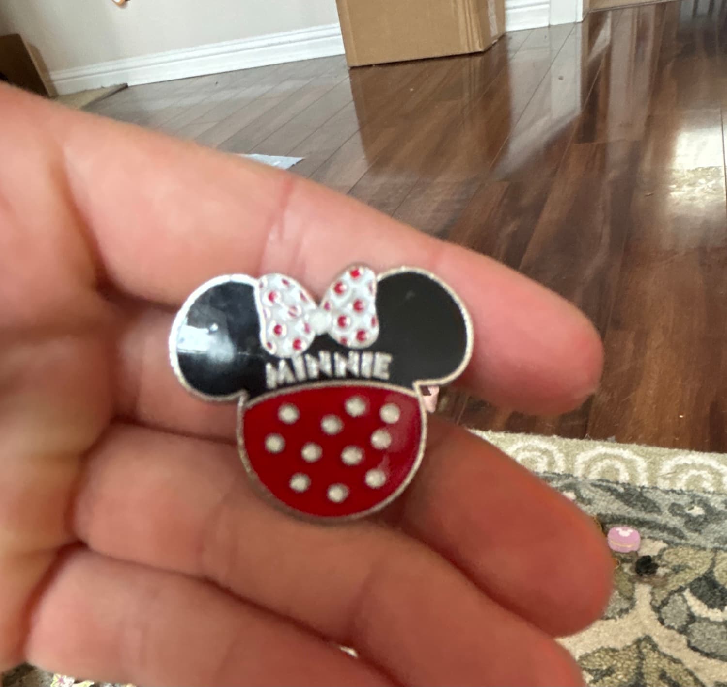 Minnie Mouse Head with MINNIE Text Pin