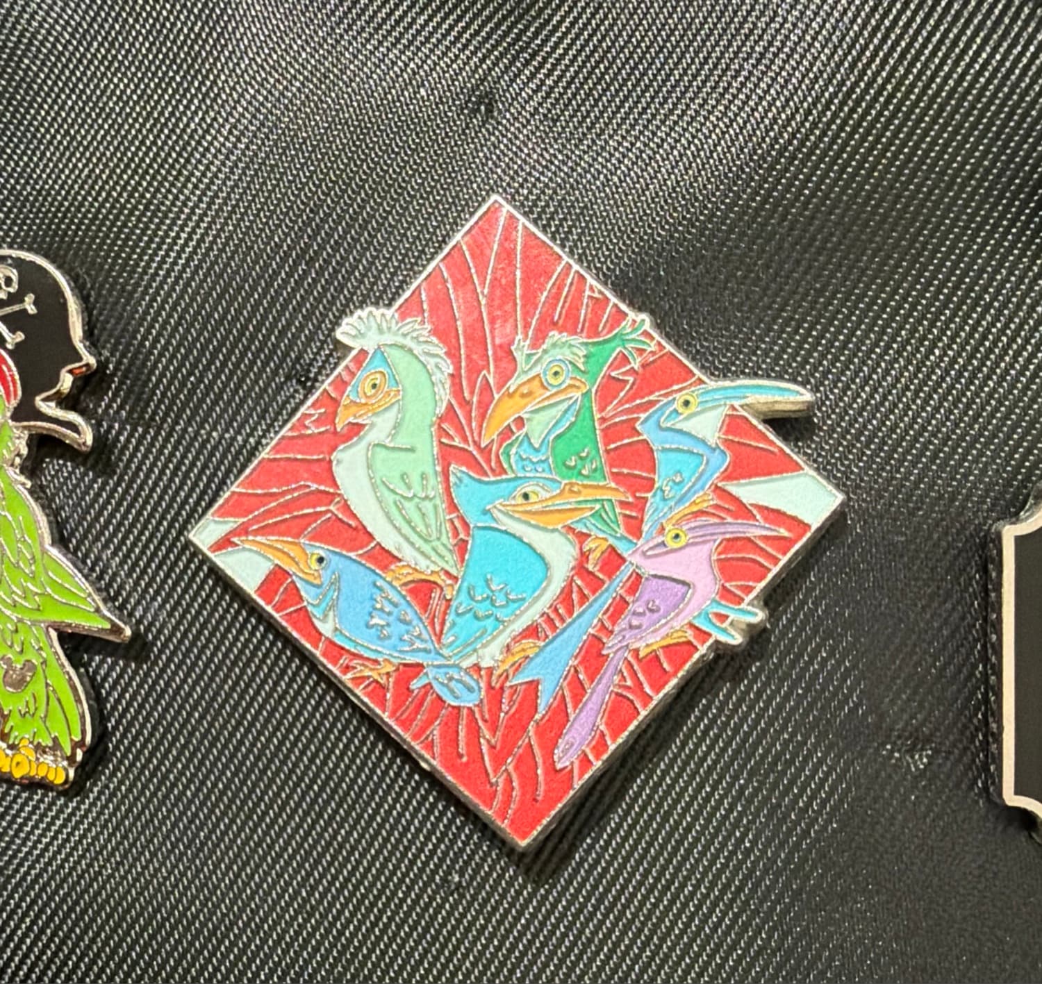 Enchanted Tiki Room Stylized Birds Diamond Pin front